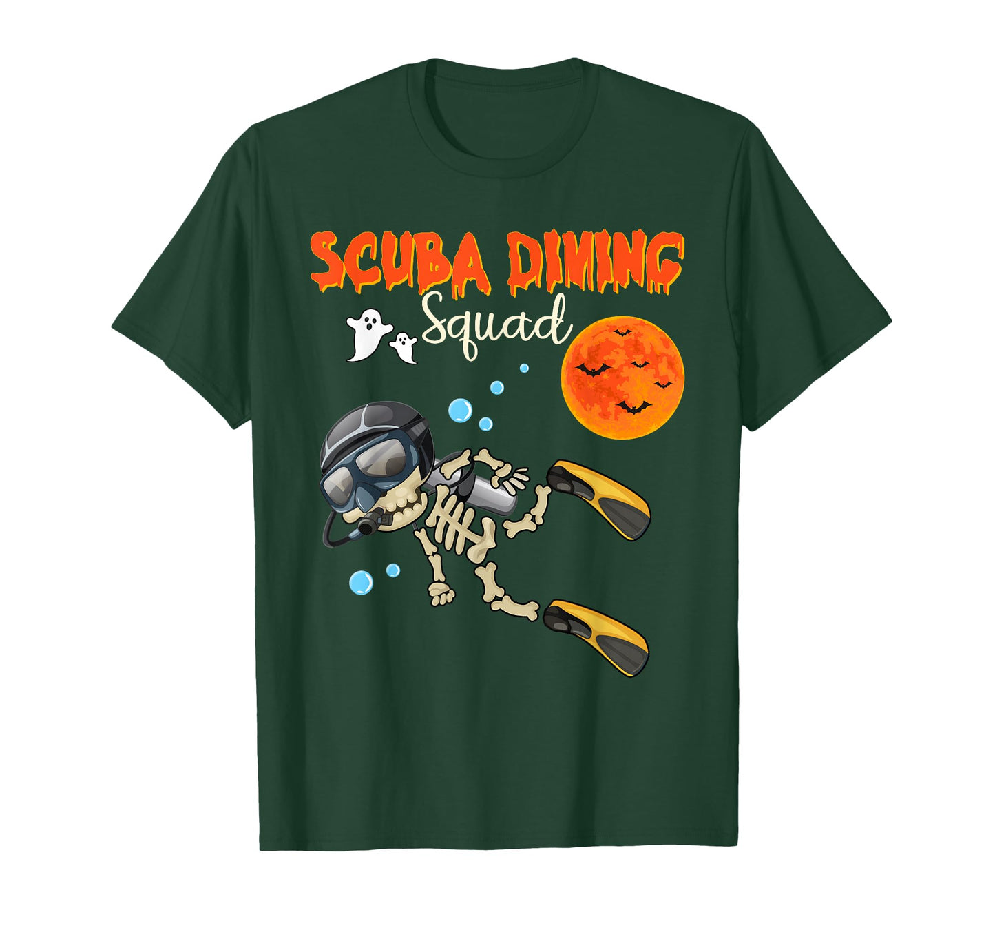 Scuba Diving Squad Halloween Skeleton Costume Scuba Diver T-Shirt