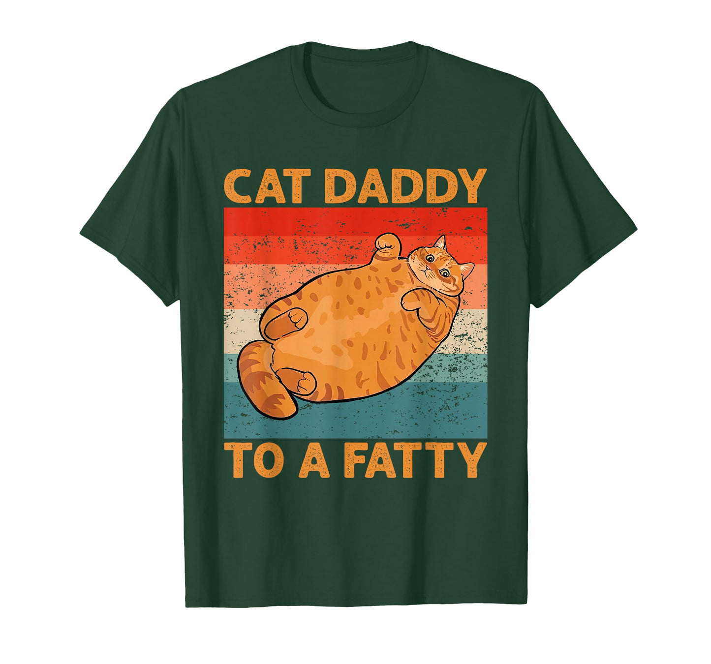 Retro Fat Chonk Dad Tee Funny Cat Daddy To A Fatty Men Women T-Shirt