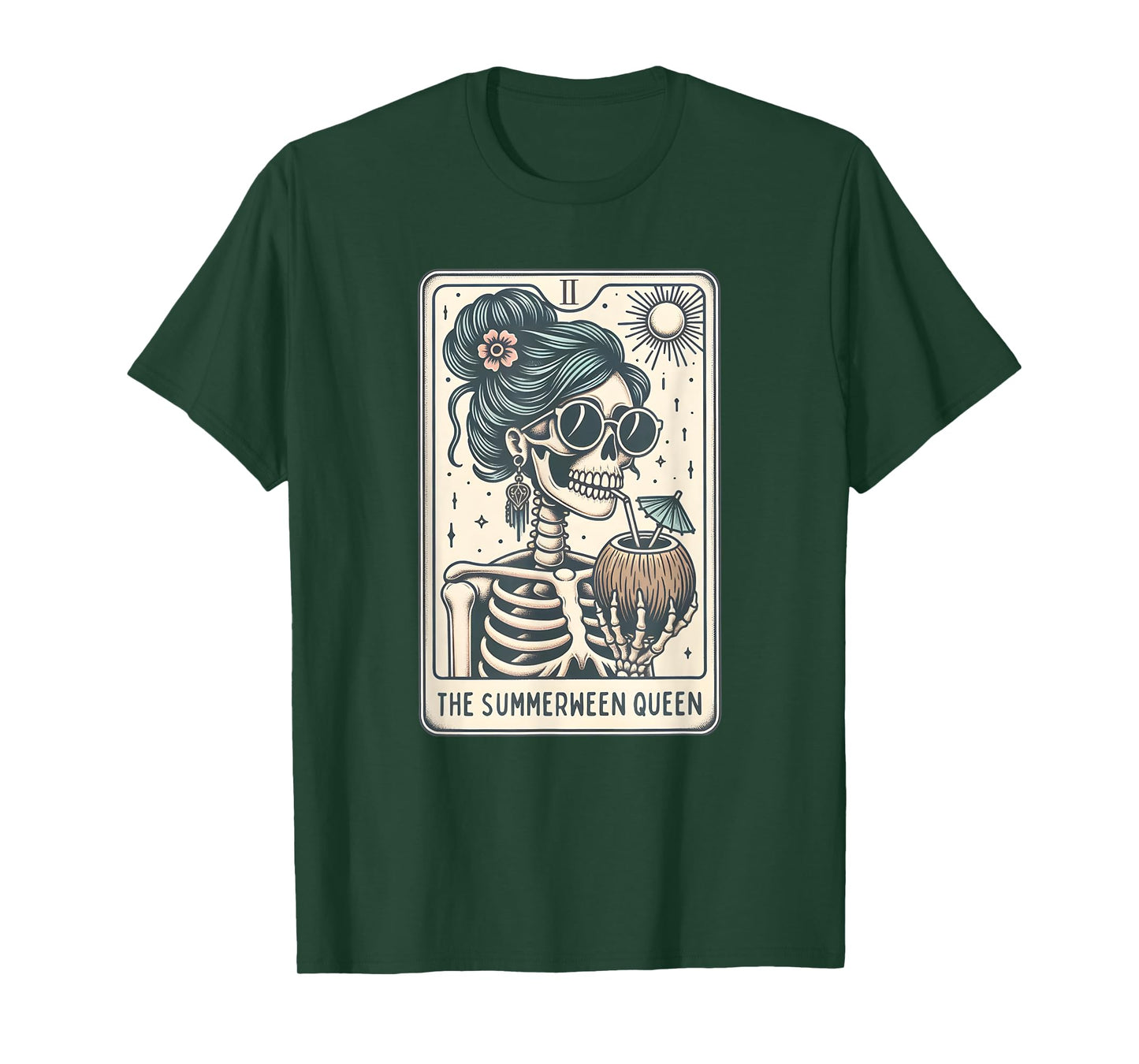 The Summerween Queen Tarot Card, Witchy Halloween Summer T-Shirt