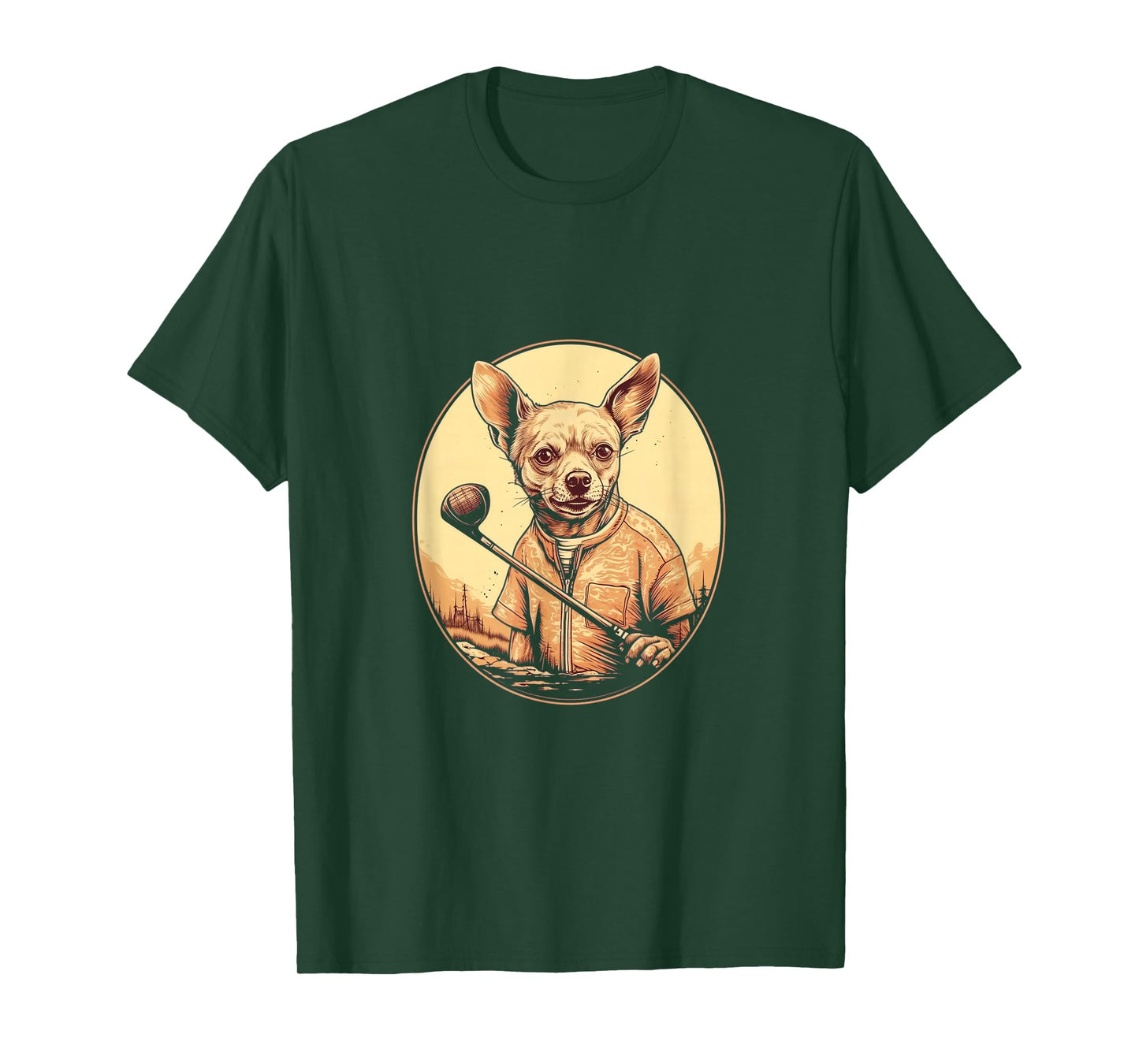 Golfer Chihuahua Golf Club Golf Player Dog Lover Golfing T-Shirt