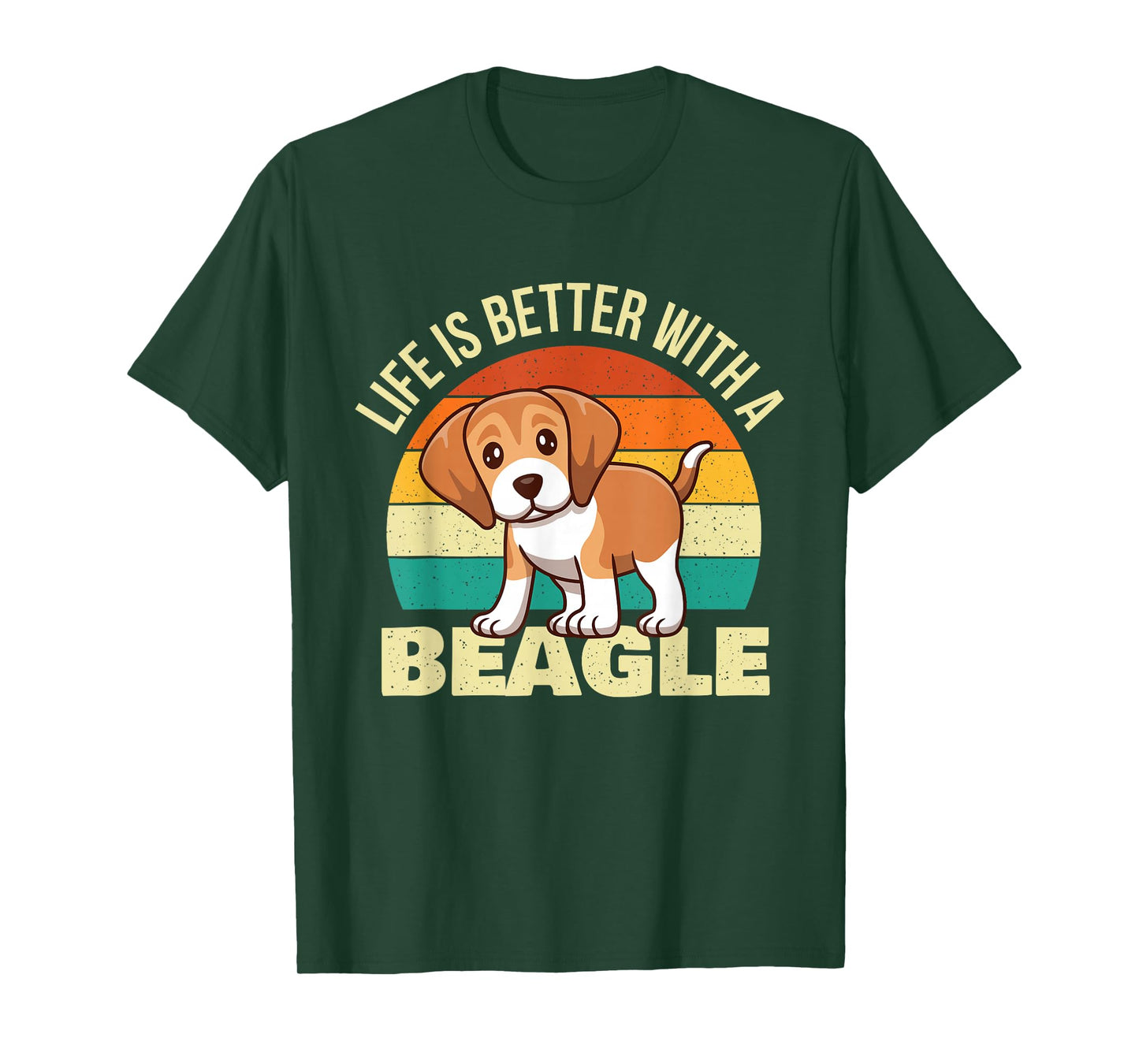 Life is Better with A Beagle - Retro Dog Lover Animal Lover T-Shirt for Men Women Girls Kids