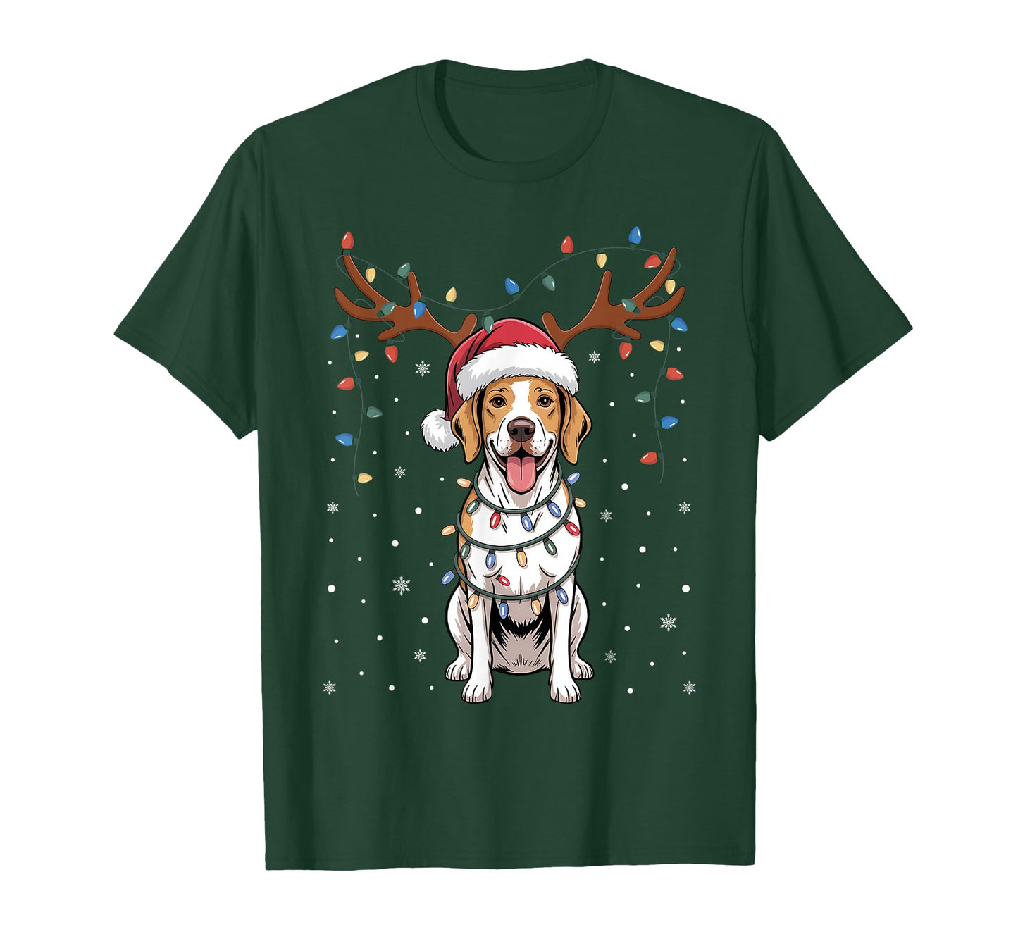 Christmas English Pointer Dog Santa Reindeer Xmas Pet Dogs T-Shirt