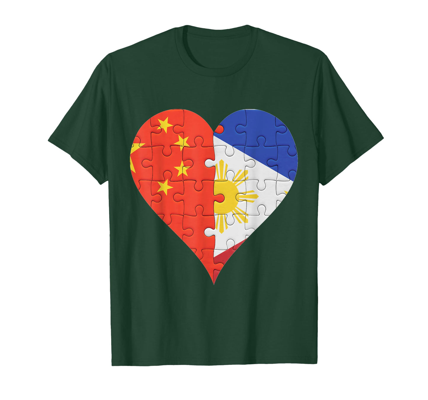 Chinese Filipino Flag Heart T-Shirt