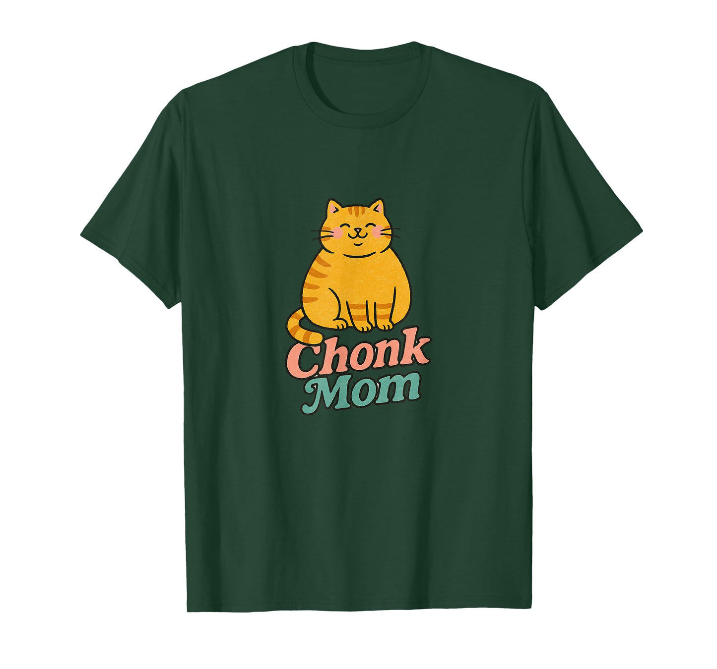 Orange Cat Chonk Mom Funny Cute Chubby Ginger Cats T-Shirt