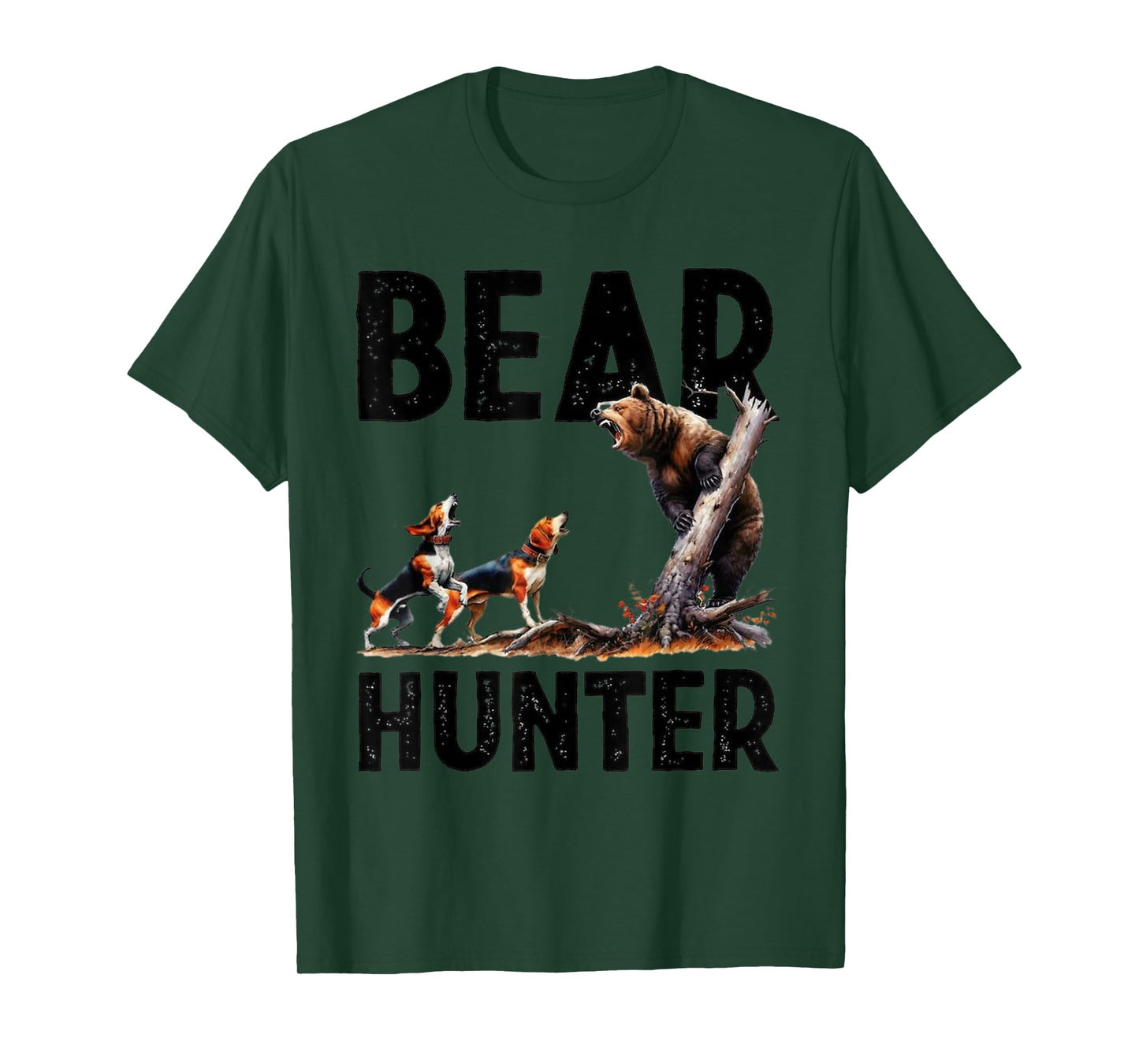 Hunting Bear Retro Dog Bear Hound Dog Hunting T-Shirt