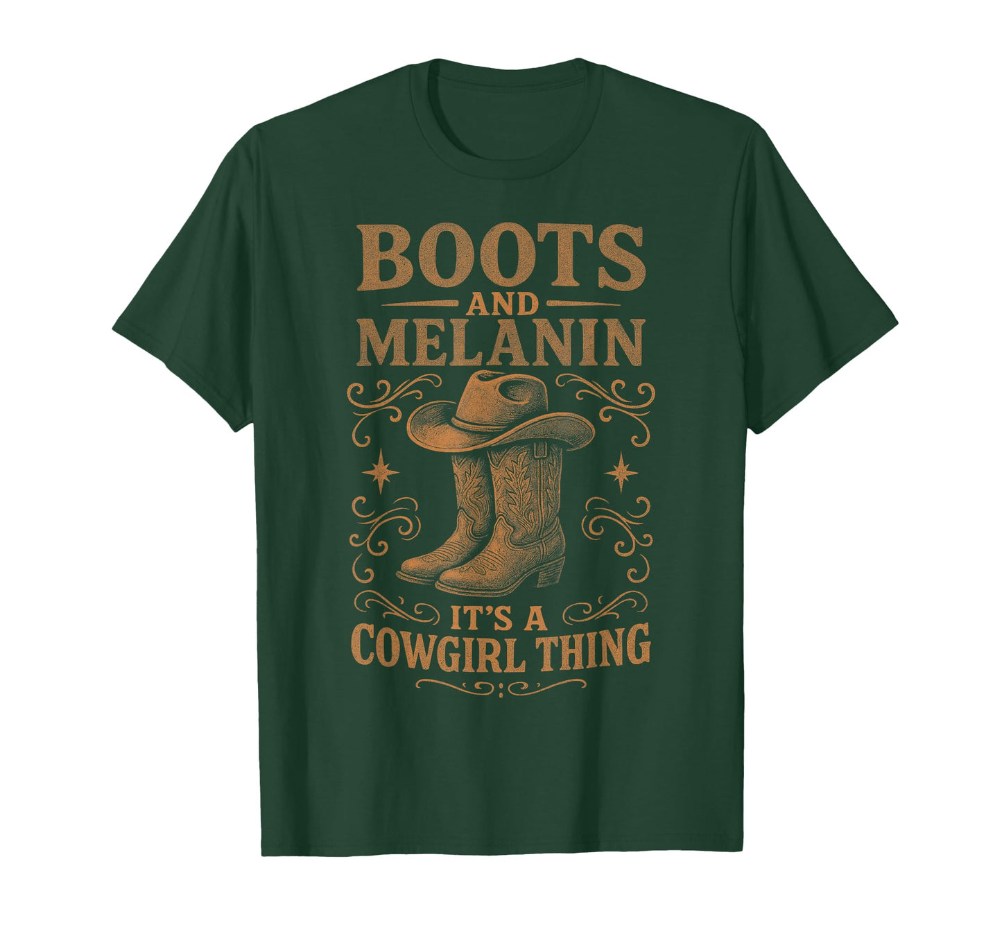Boots and Melanin It's A Cowgirl Thing, Western Rodeo Girl T-Shirt