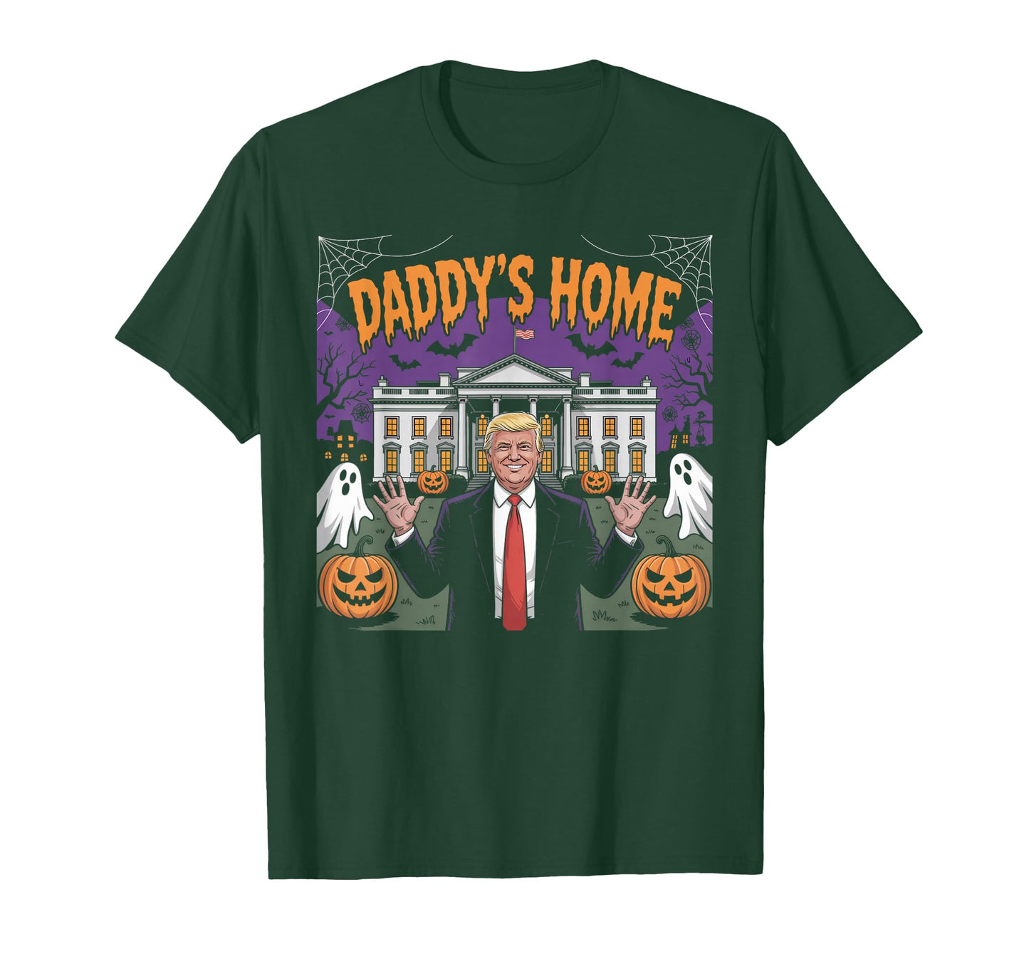 Funny Patriotic Halloween 2025 Daddy's Home White House USA T-Shirt