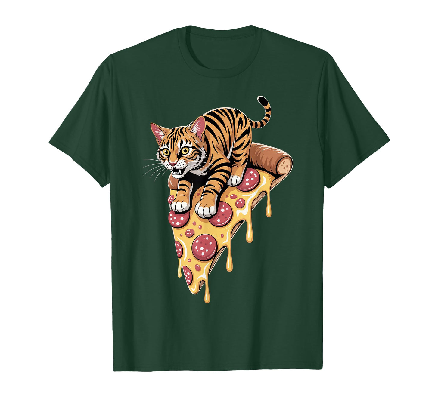 Funny Cat on Pizza T-Shirt