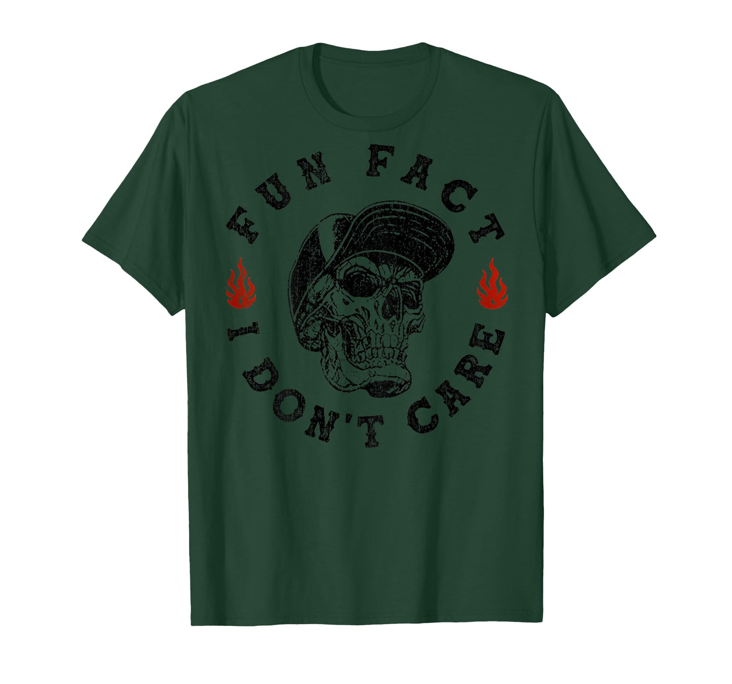 Fun Fact I Don't Care Funny Skeleton Sarcastic (On Back) T-Shirt