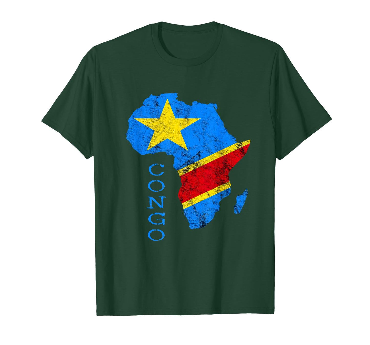 Congo Africa Map Congolese Flag African Roots DRC Pride T-Shirt