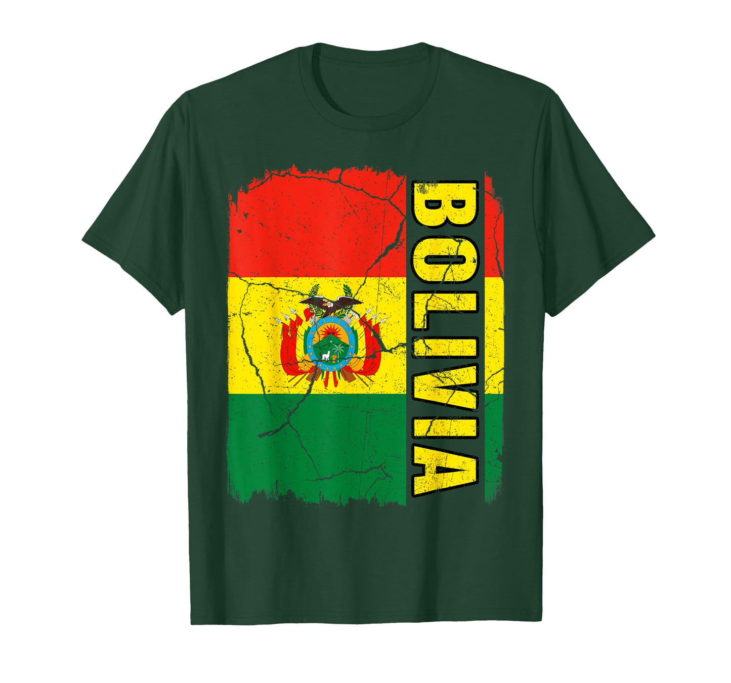 Vintage Bolivian Flag Bolivia Pride Roots Heritage Gift T-Shirt
