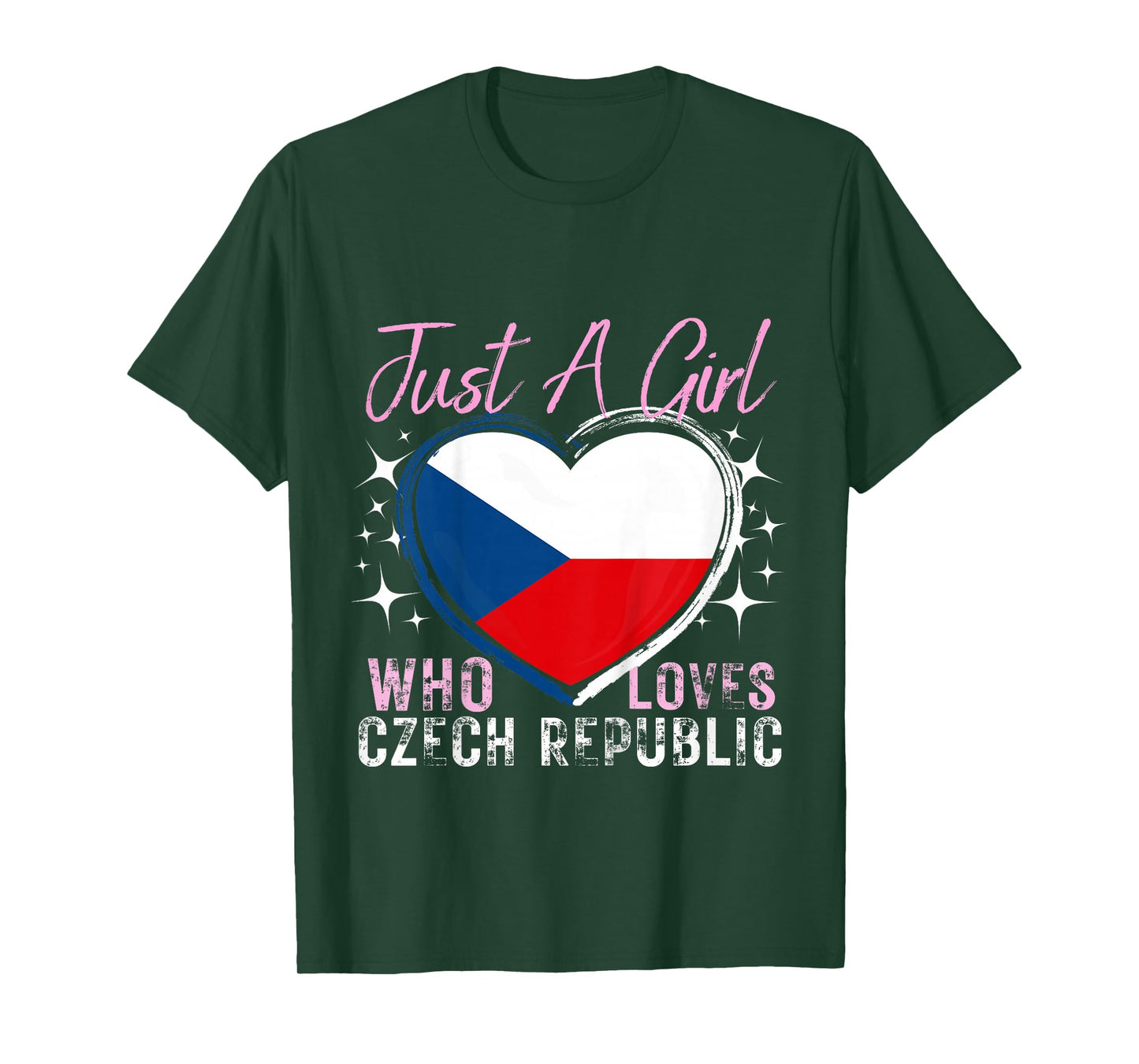 Kids Just A Girl Who Loves Czech Republic Heart Flag for Girls T-Shirt