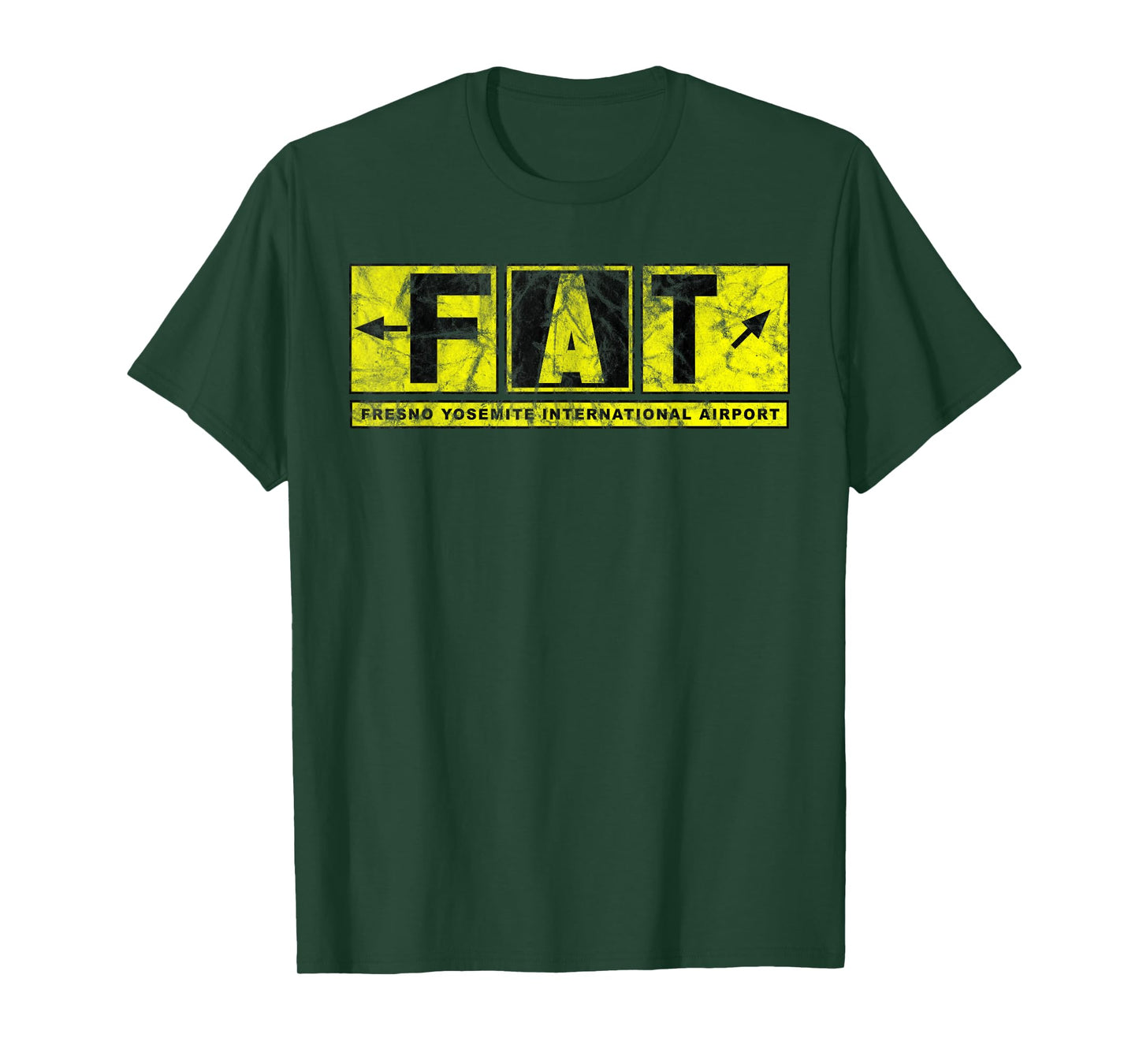 FAT Fresno Yosemite Int'l Airport Taxiway Sign Pilot Vintage T-Shirt
