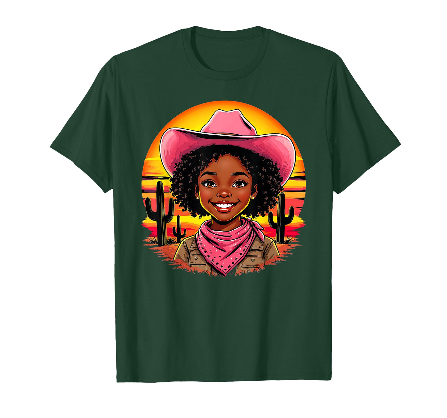 African American Black Cowgirl Girls Western Rodeo Melanin T-Shirt