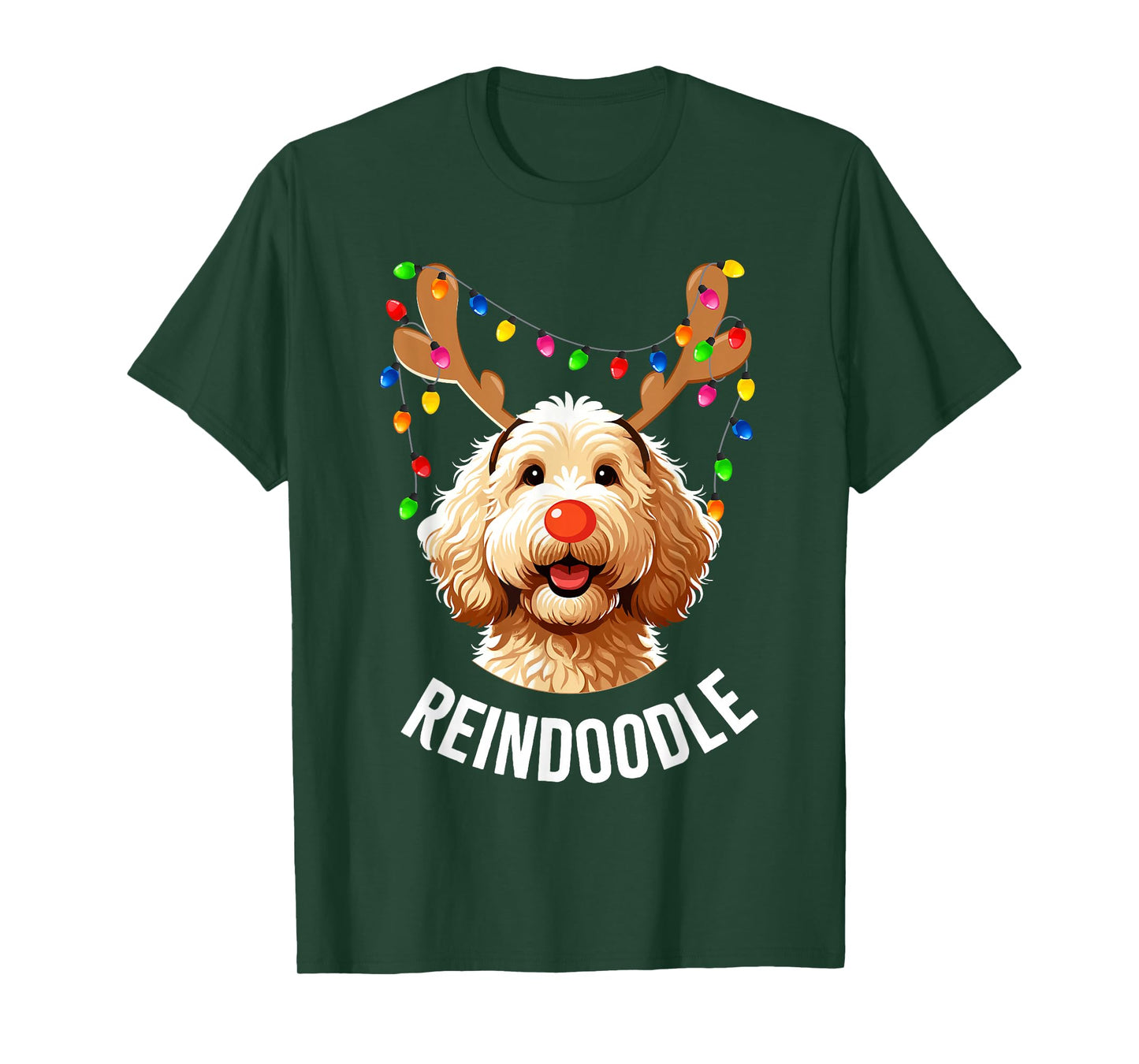 Christmas Goldendoodle Reindeer Doodle Dog Reindoodle Dog T-Shirt
