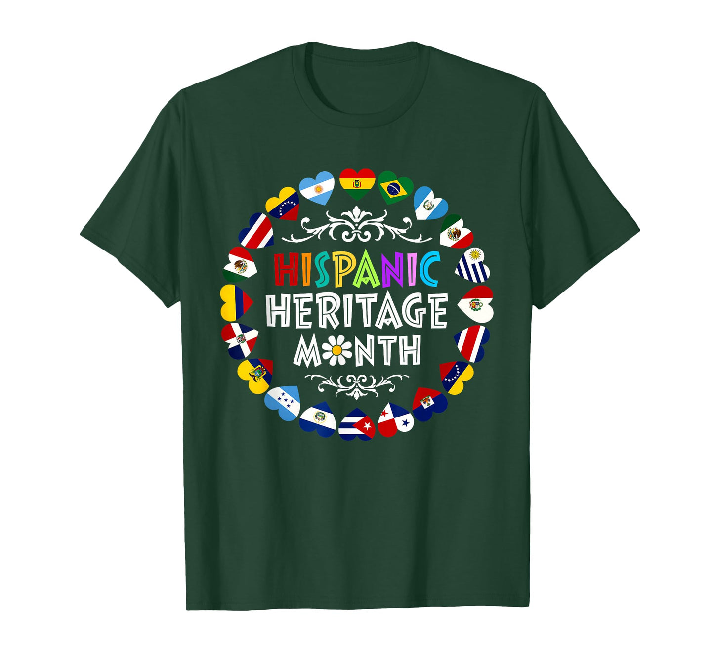 Hispanic Heritage Month All Latin Countries Boys Girls Kids T-Shirt