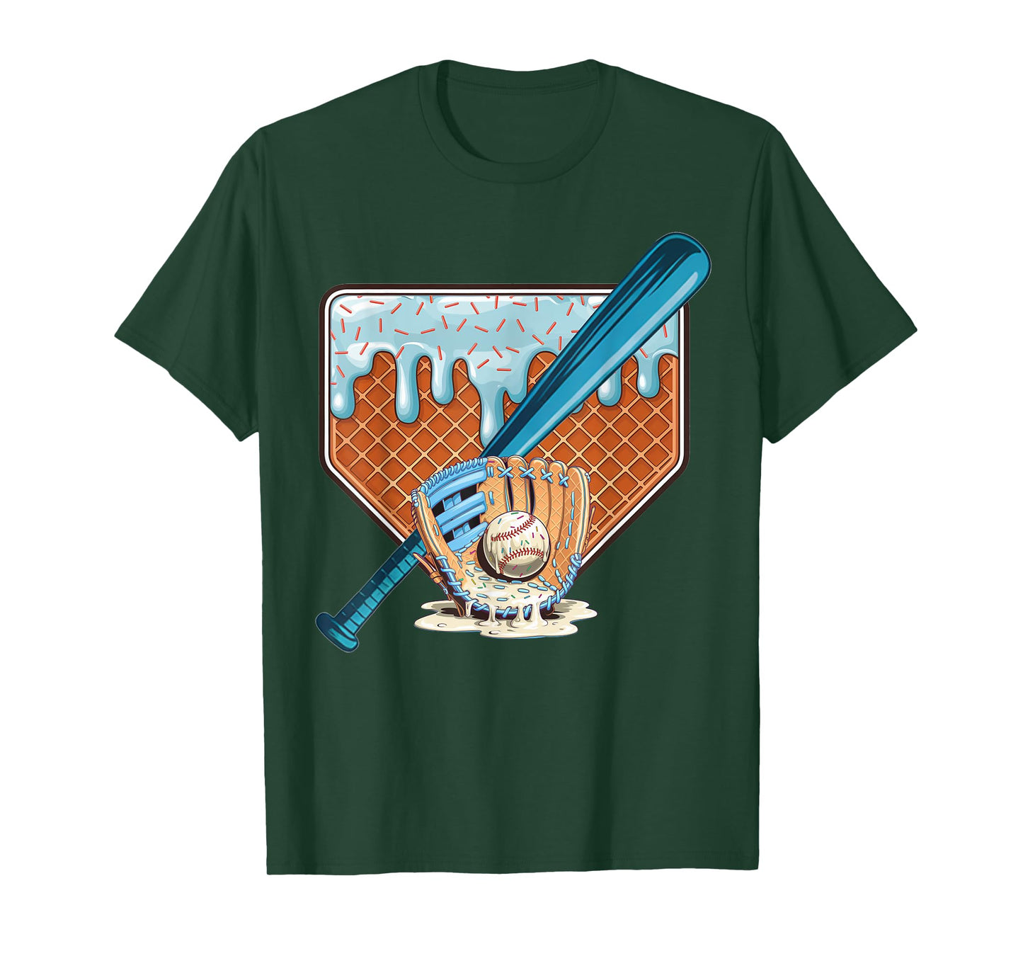 Baseball Home Plate Drip With Sprinkles Drip T-Shirt