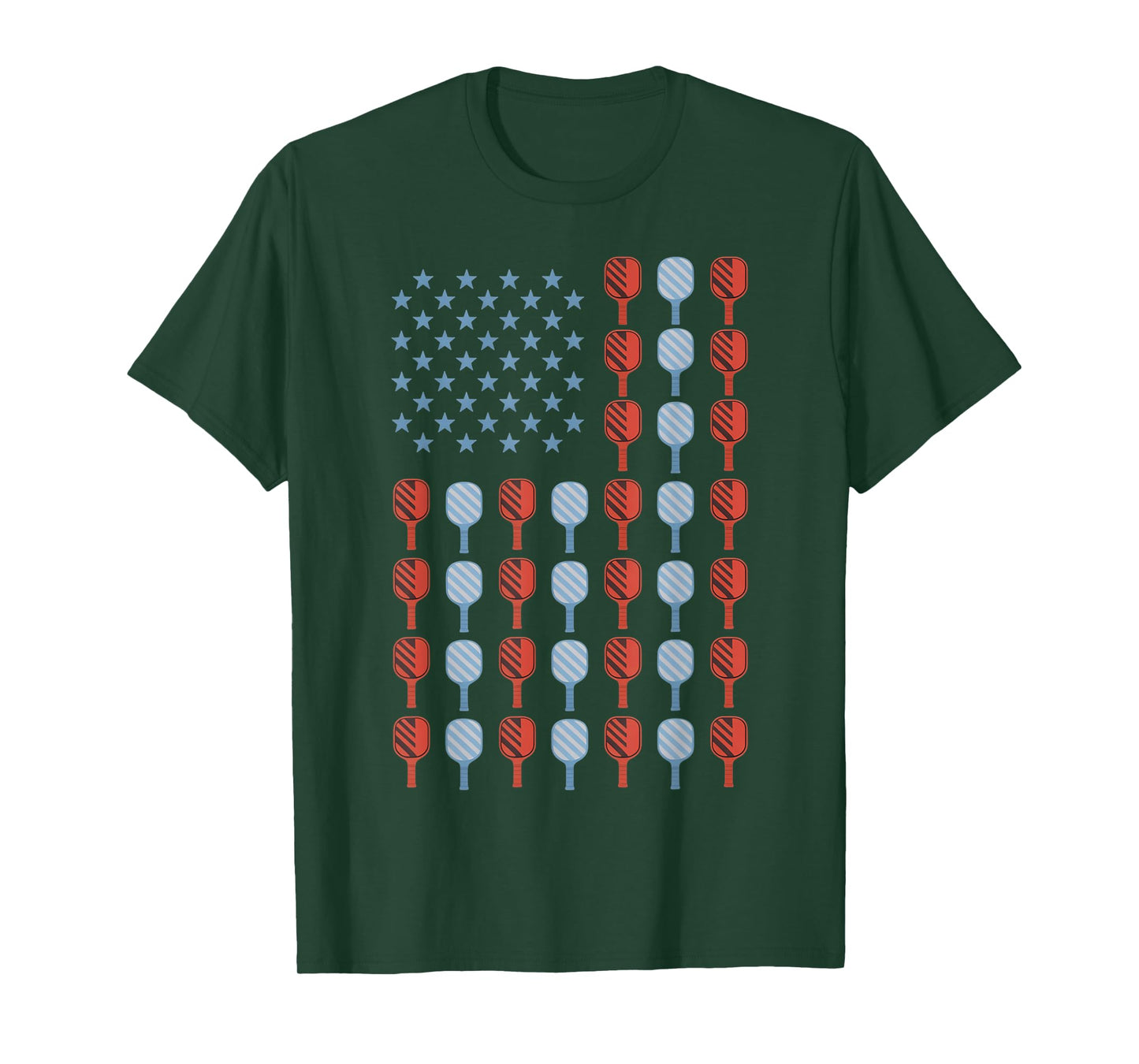 Funny Pickleball American Flag Usa Men Women 4th Of July T-Shirt