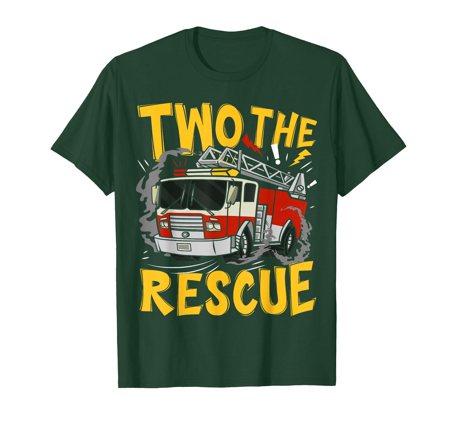 Two The Rescue Firetruck 2 Yr old boy 2nd Birthday Party T-Shirt
