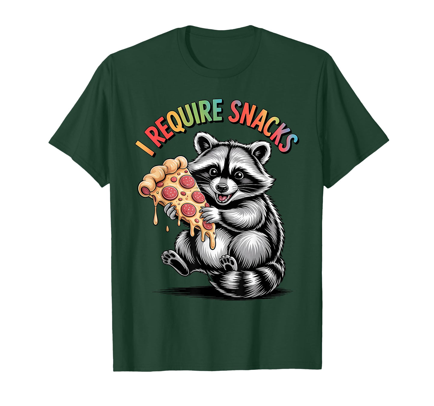 I Require Snacks Raccoon Shirt Funny Christmas Men Women T-Shirt