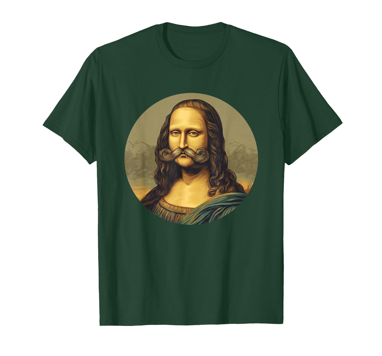 Awesome Mona Lisa with Mustache Beard for Boys and Girls T-Shirt