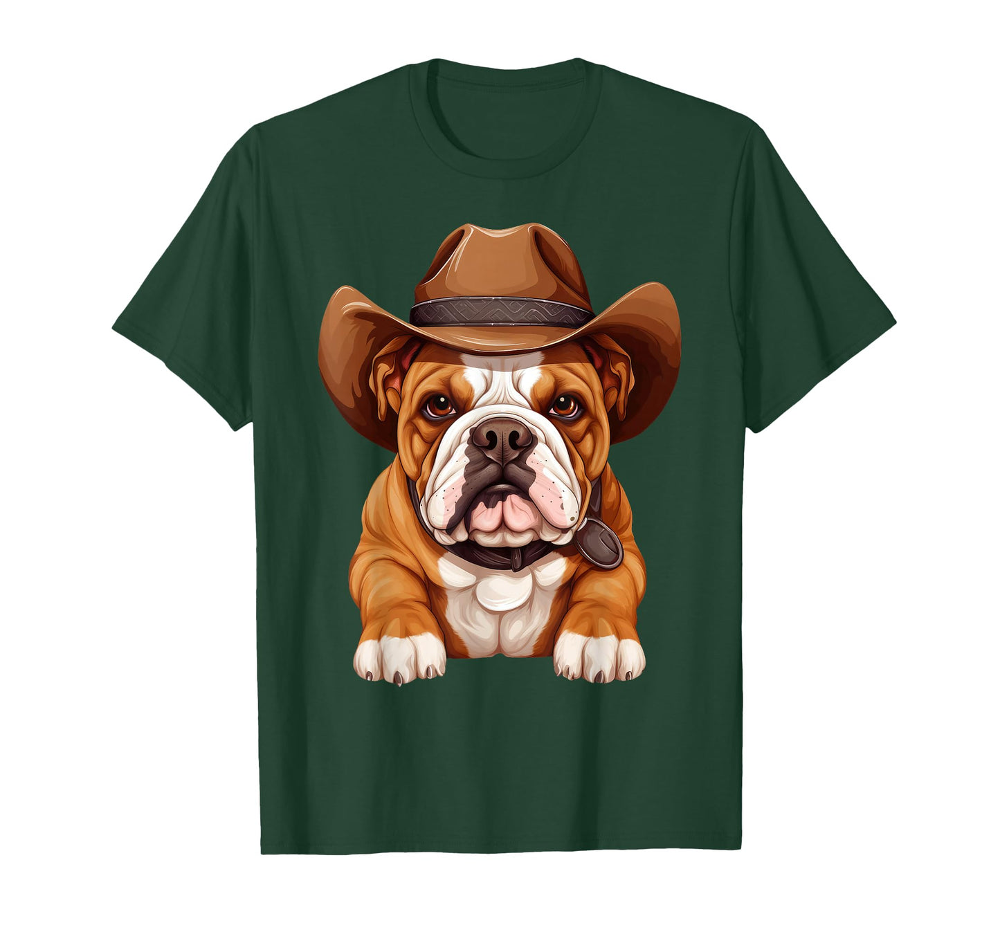 English Bulldog in Cowboy Hat Bulldog Lovers T-Shirt