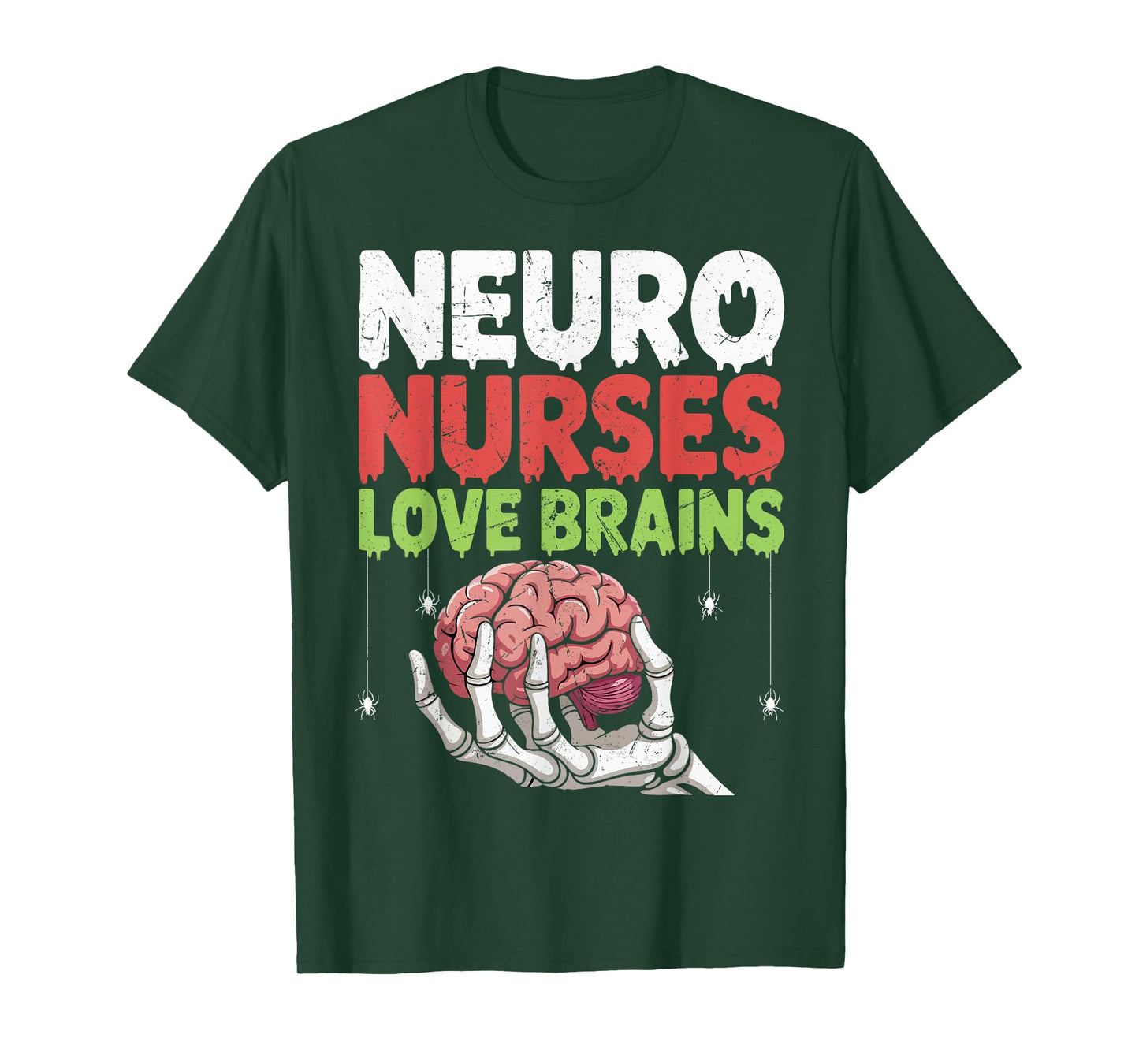 Neuro Nurses Love Brains Skeleton Neurologists Halloween T-Shirt
