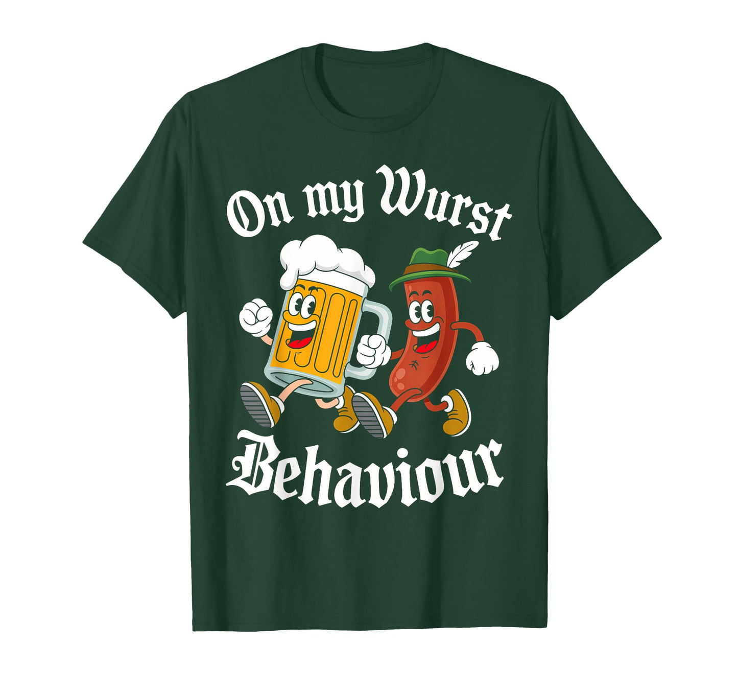Oktoberfest Shirt Men On My Wurst Behaviour German Adults T-Shirt