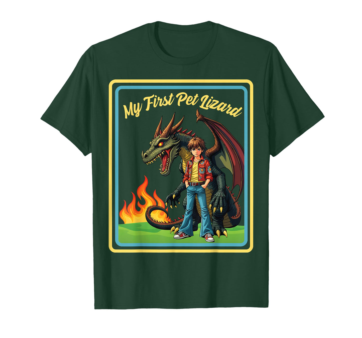 Vintage Child Game Horror, Funny Dragon, My First Pet Lizard T-Shirt