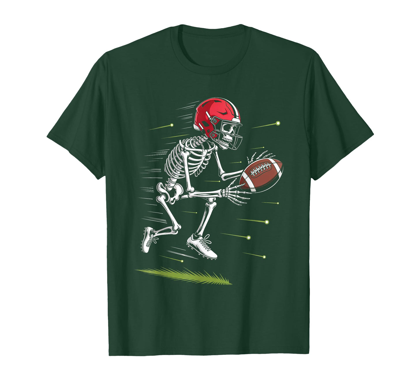 Skeleton Football Halloween Costume Funny Men Boys Kids Tee T-Shirt