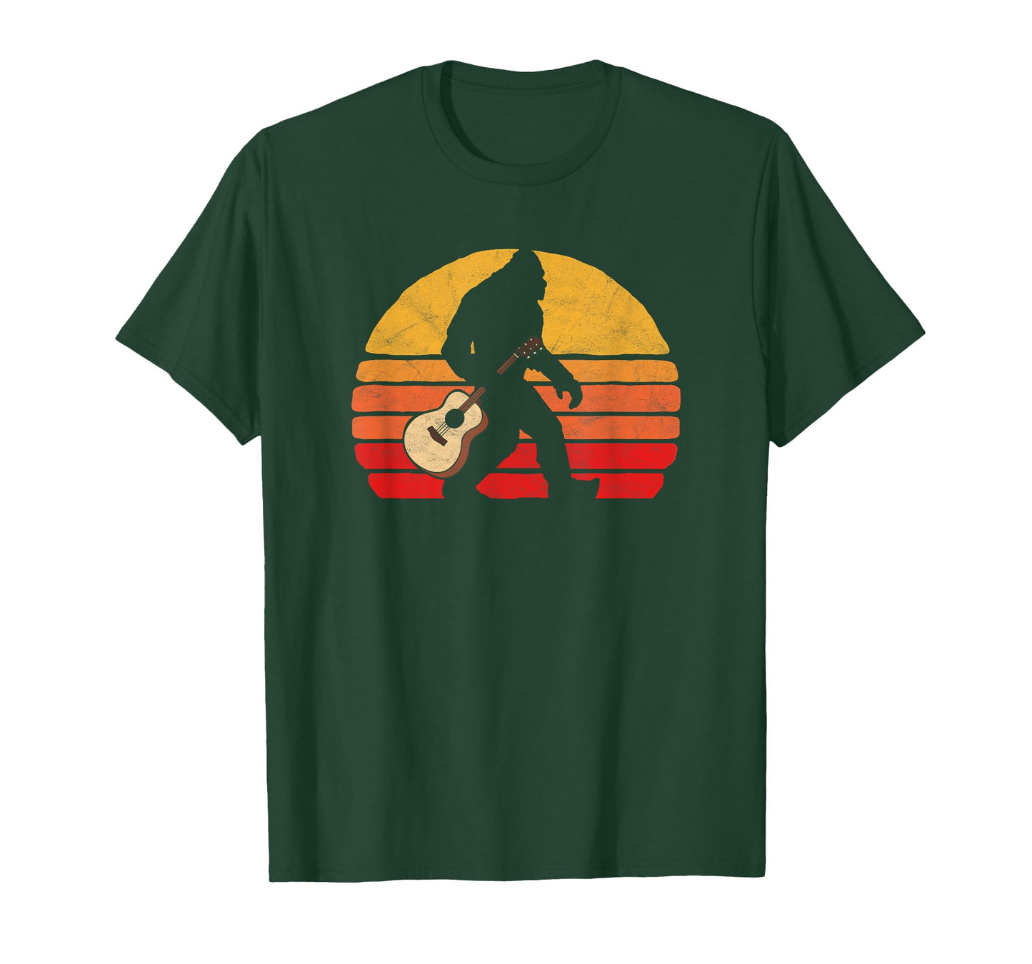 Bigfoot & Acoustic Guitar Country Rock Bluegrass Music T-Shirt