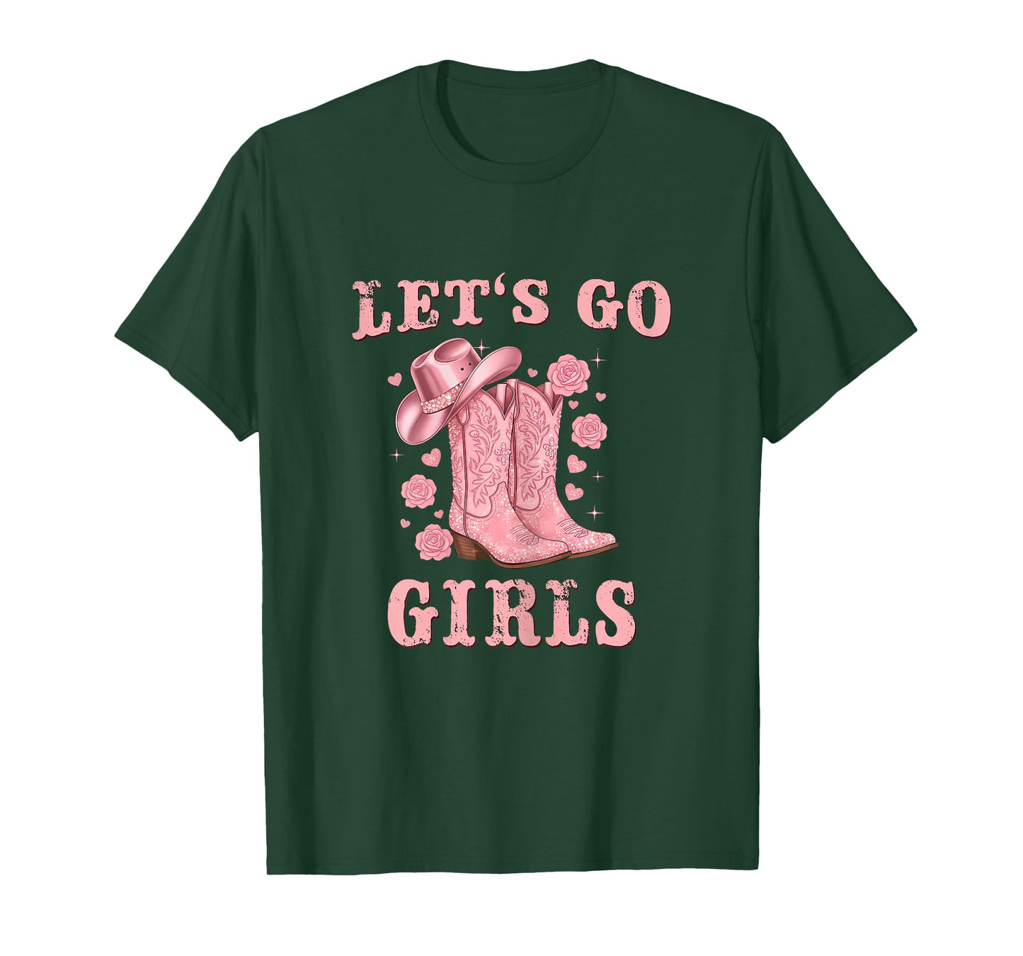 Country Girls Rodeo Woman Pink Cowgirl Lets Go Girls T-Shirt