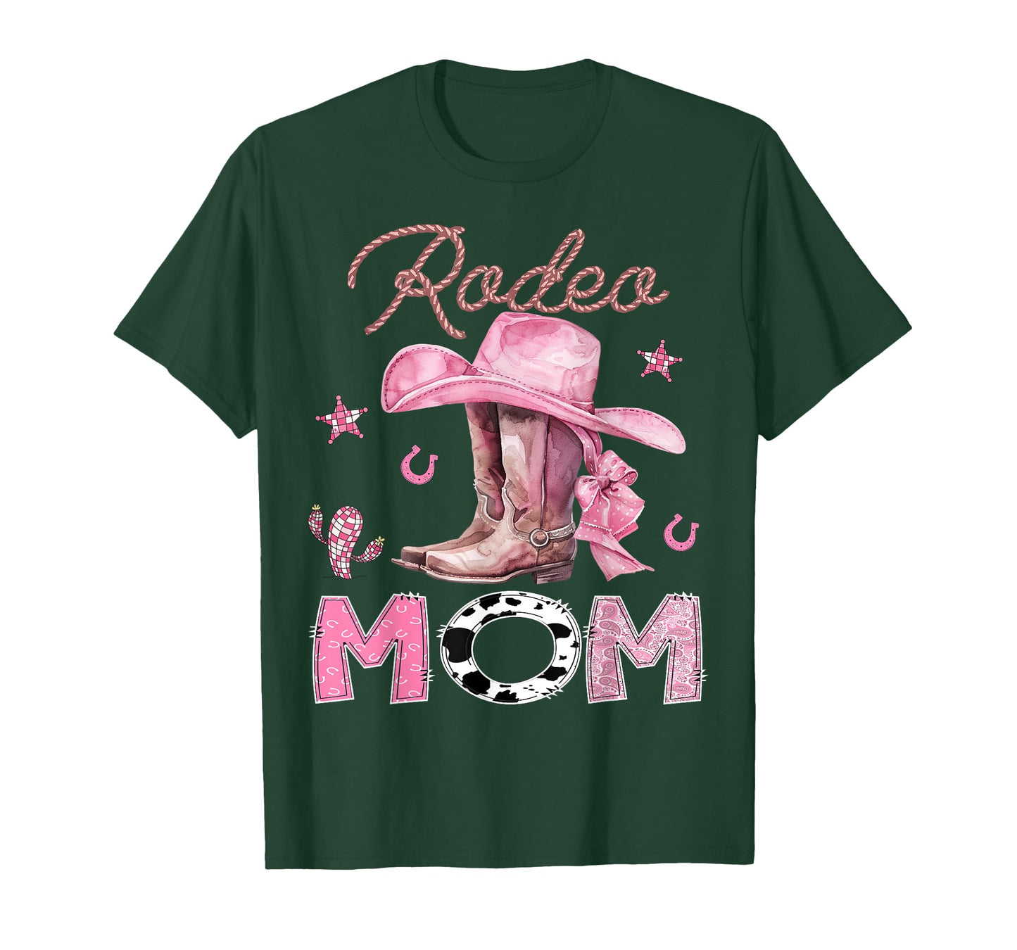 Rodeo Mom Pink Boots Coquette CowGirl Birthday Party T-Shirt