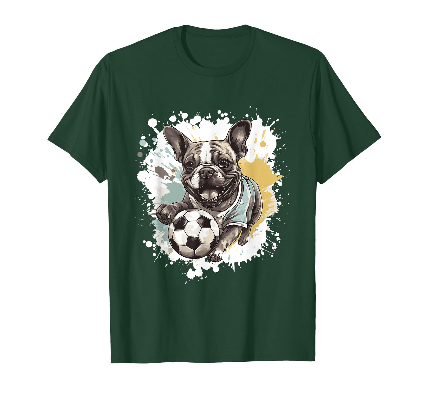 French Bulldog Dog Playing Soccer Sports Team Animal T-Shirt for Men Women Kids