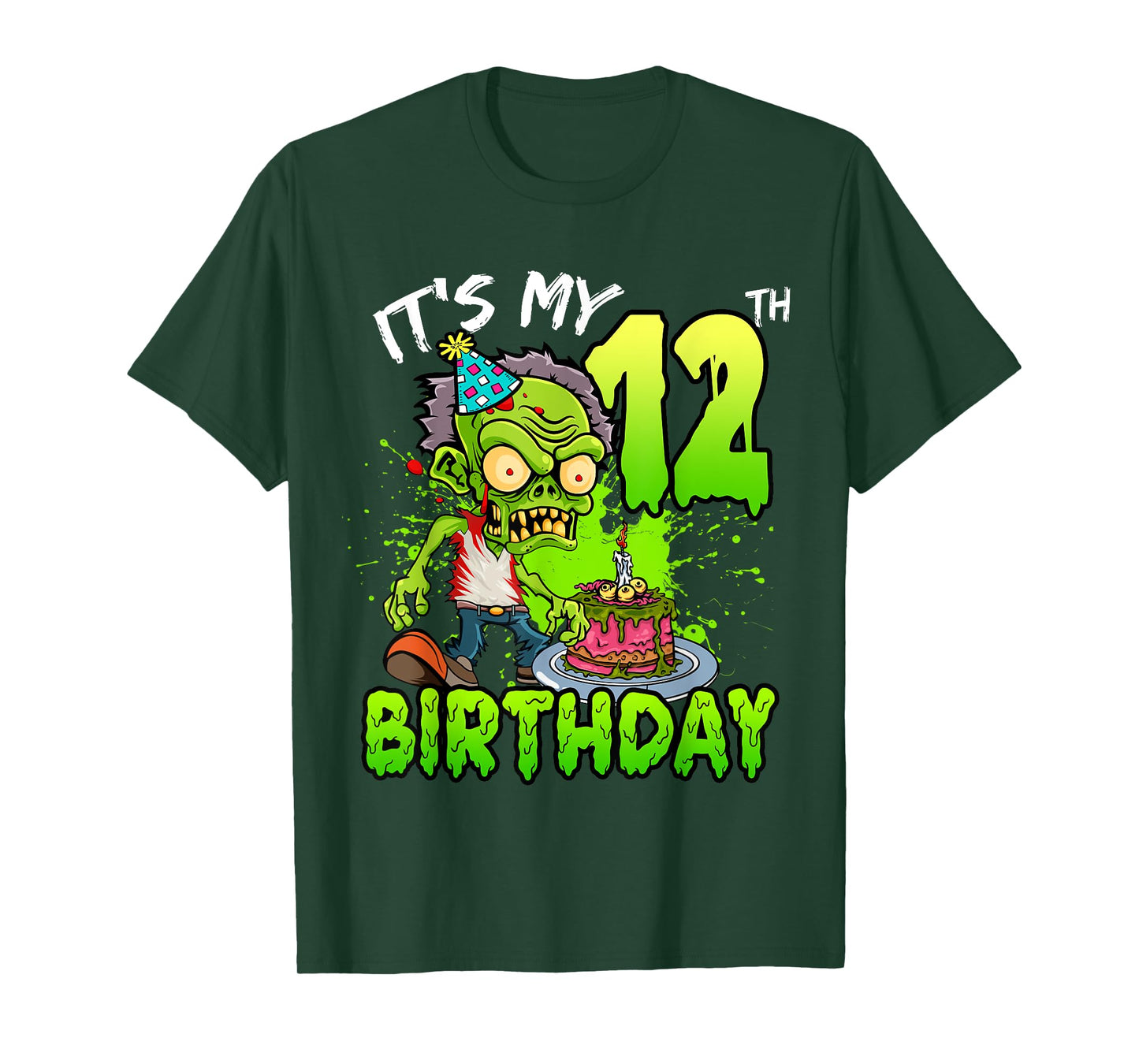 It's My 12th Birthday Zombie Lover 12 Year Old Boys Girls T-Shirt