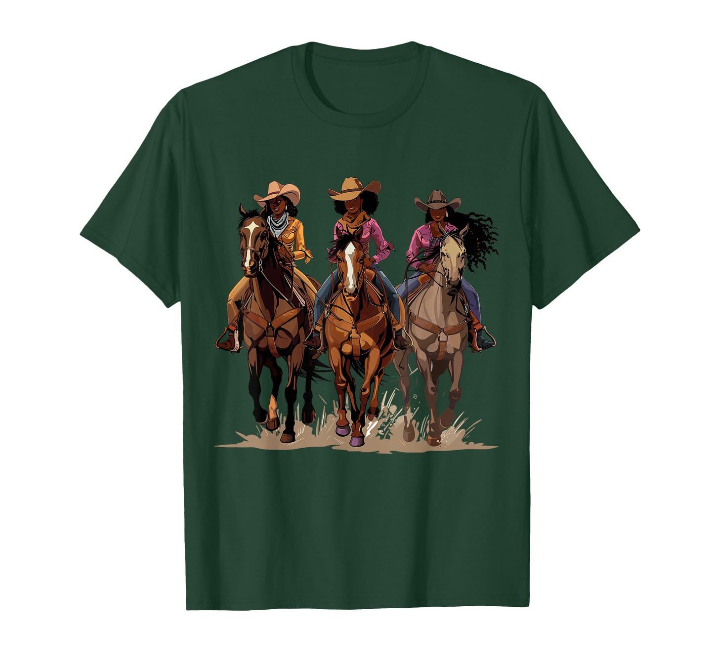 Black African American Cowgirl Western Country Texas Rodeo T-Shirt