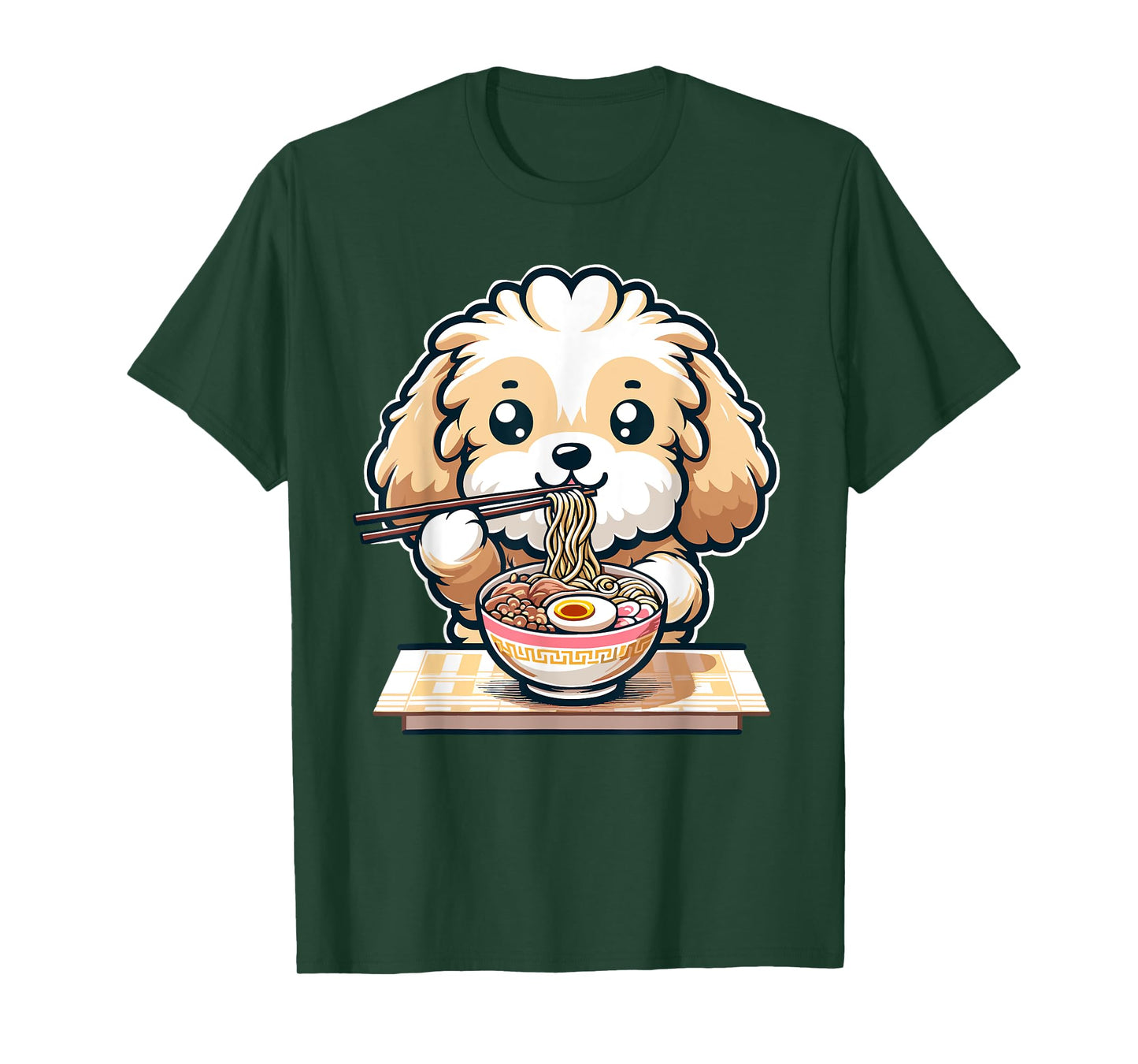Cute Kawaii Cockapoo Eating Ramen Noodles Food Dog Lovers T-Shirt
