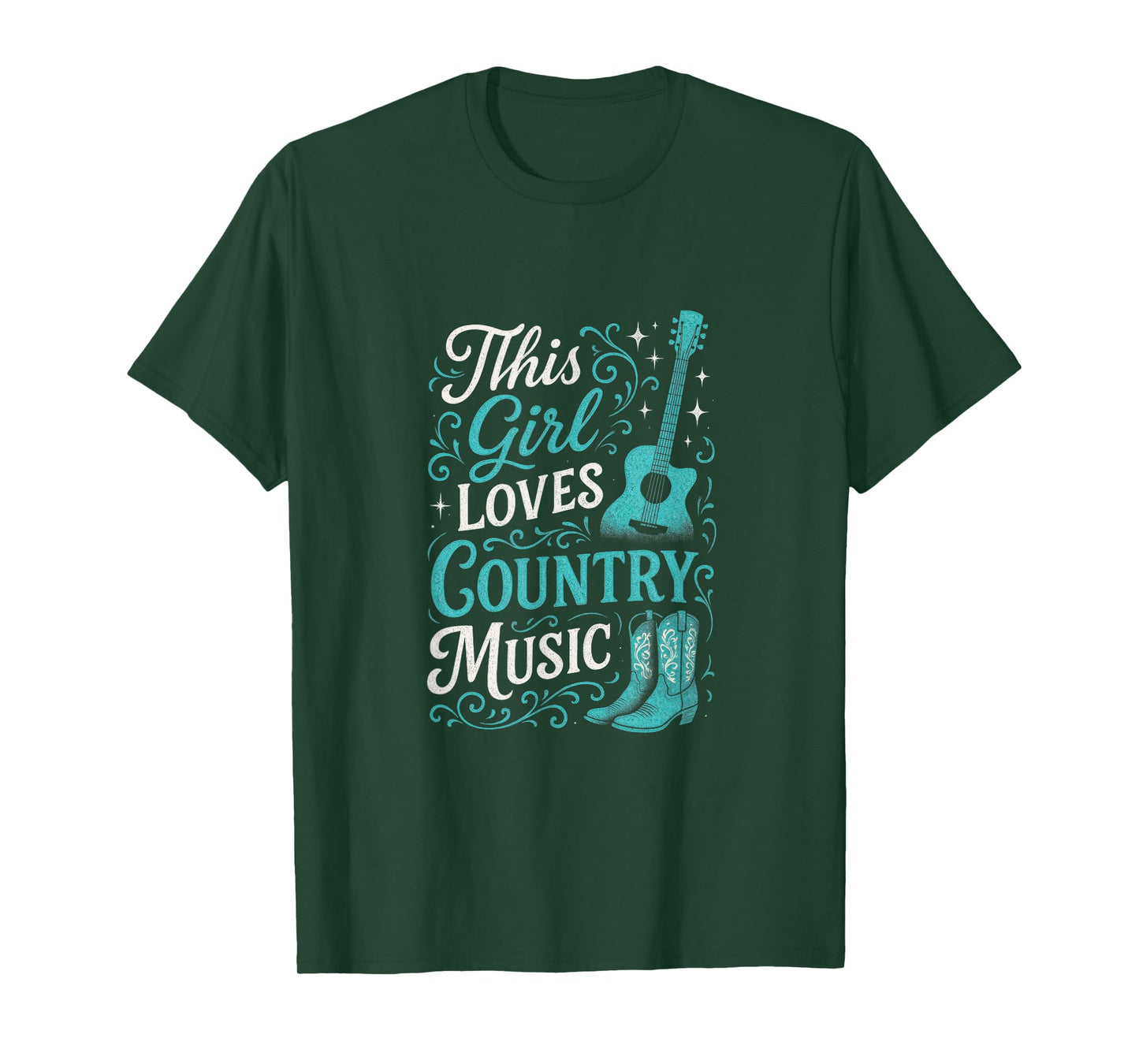 Country Music Guitar Boots Western Singer T-Shirt