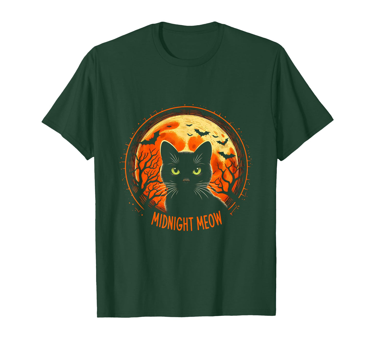 Halloween Black Cat Lover Midnight Meow T-Shirt
