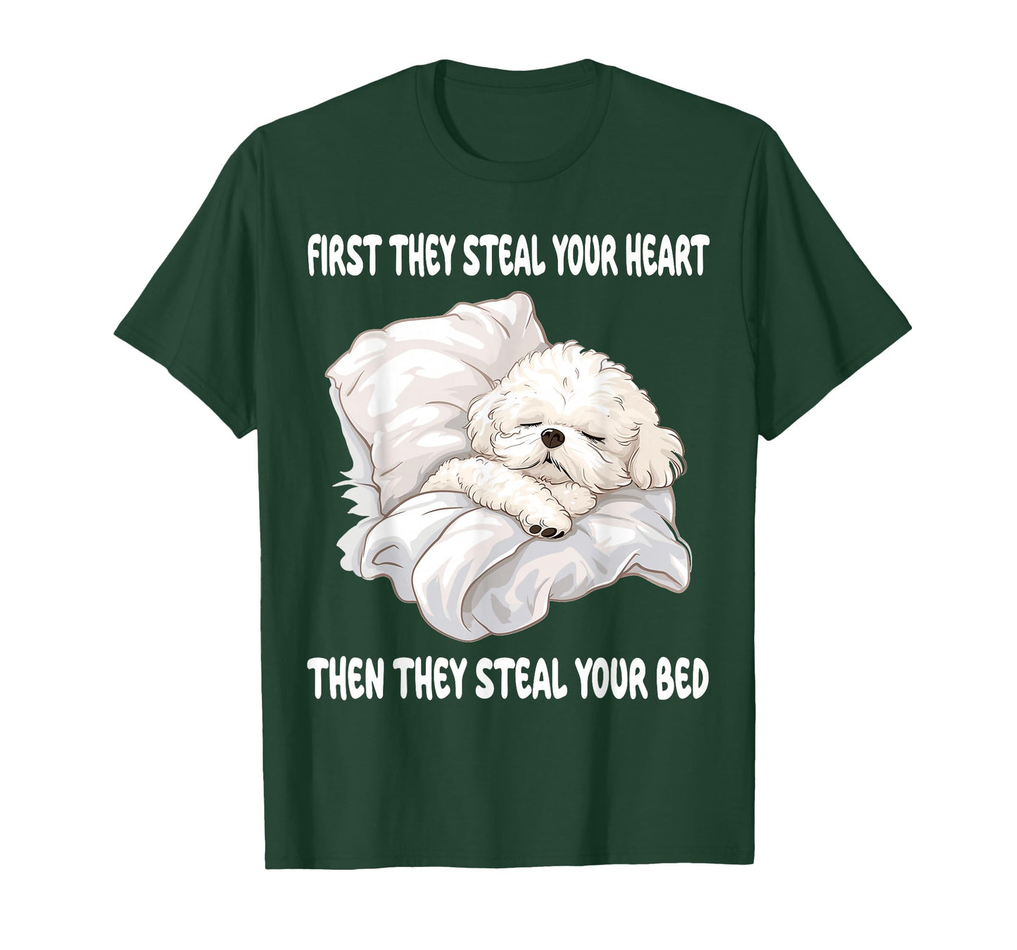 Bichon Frise Sleeping Pajamas Nightgown T-Shirt