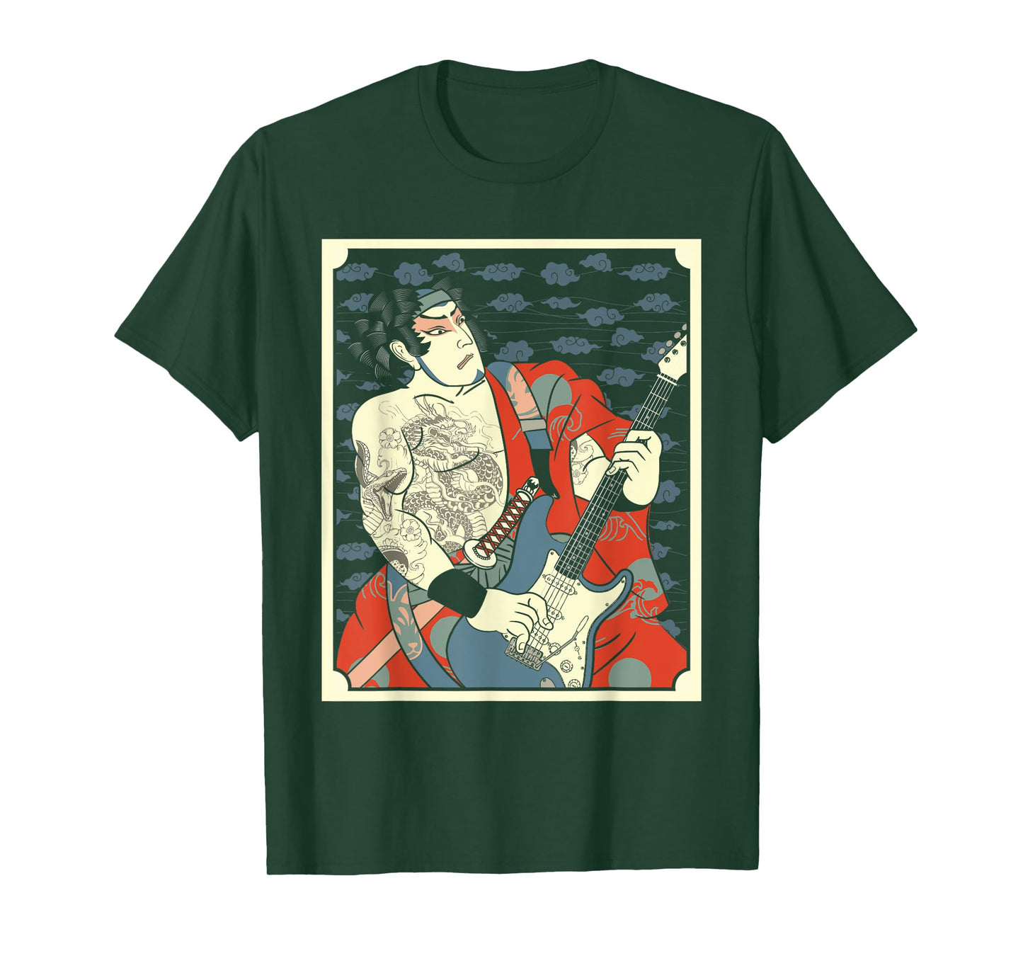 Samurai Musician Bass Guitar Warrior Guitarist Music Lovers T-Shirt