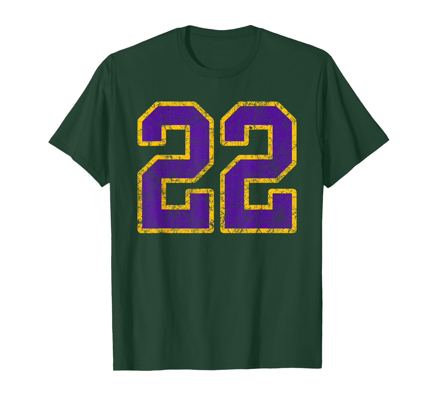 Purple Gold Number 22 Jersey Player Uniform #22 Grunge T-Shirt