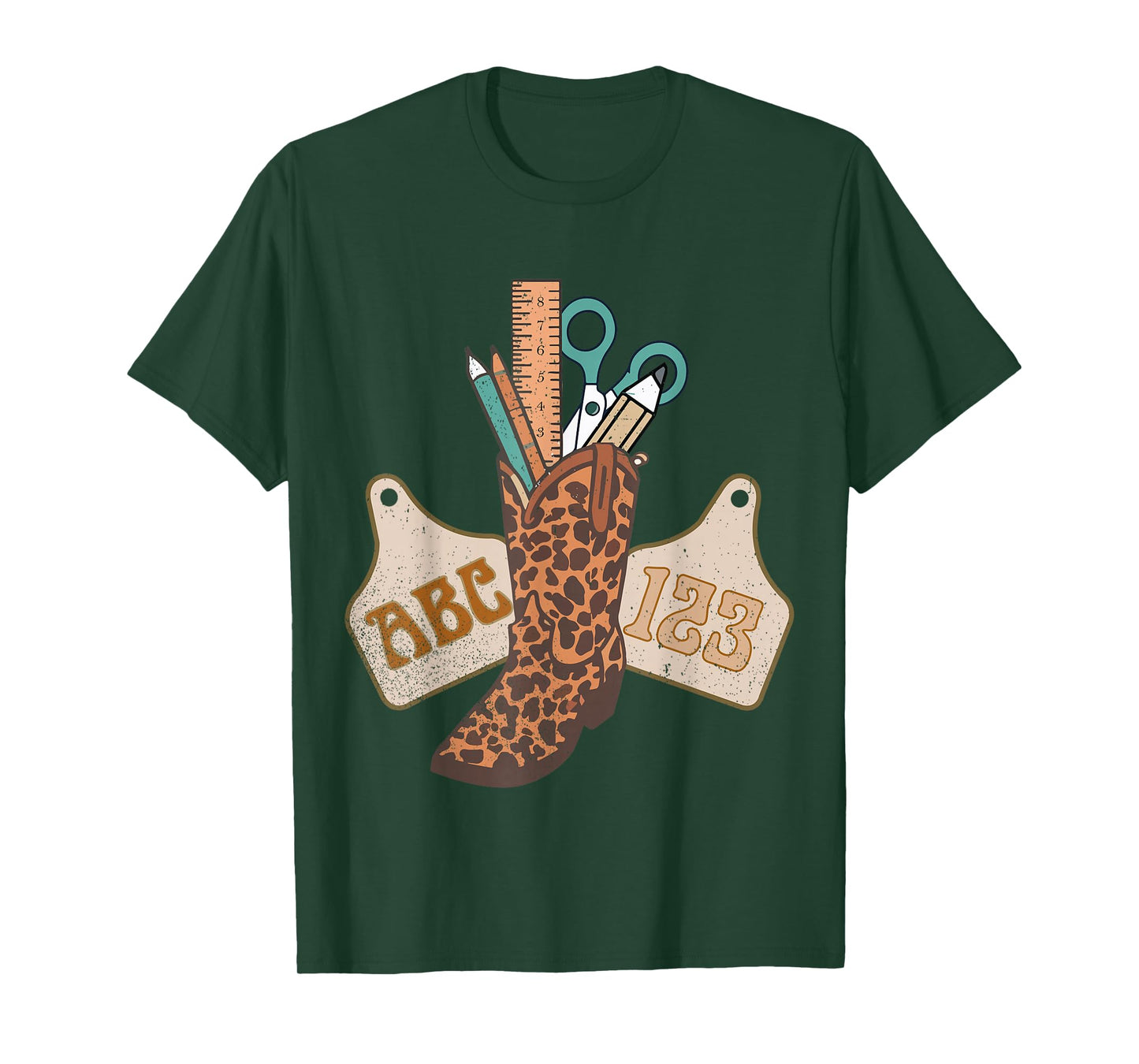 ABC 123 Western Teacher Life Cowboy Cowgirl Teaching Women T-Shirt