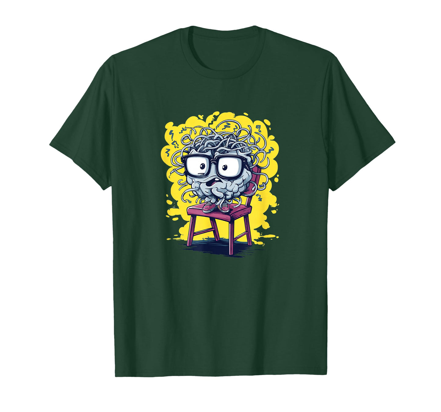 Cool Brain with Glasses and Chair Costume T-Shirt