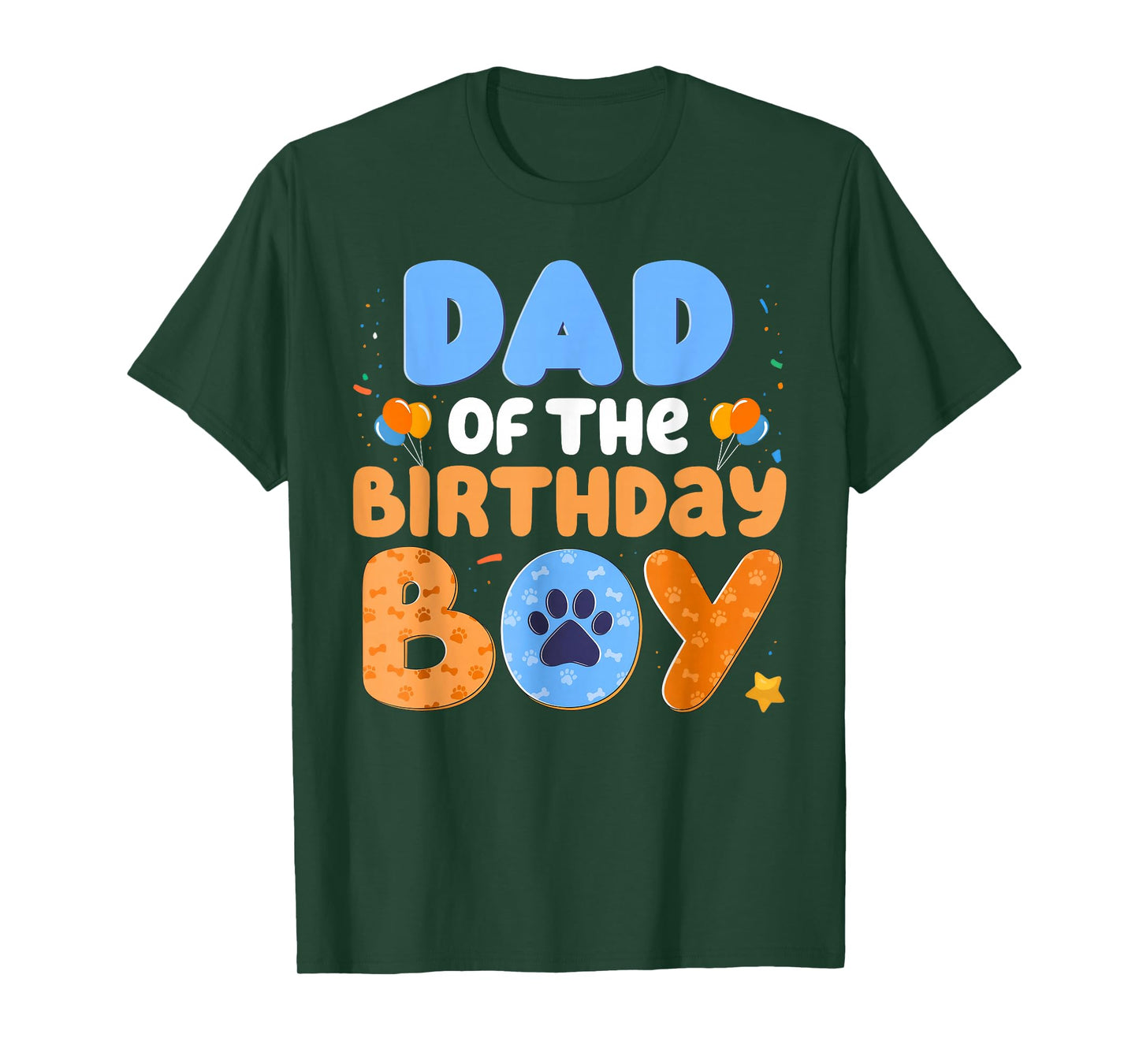 Dad of The Birthday Boy Dog Lover Family Matching T-Shirt