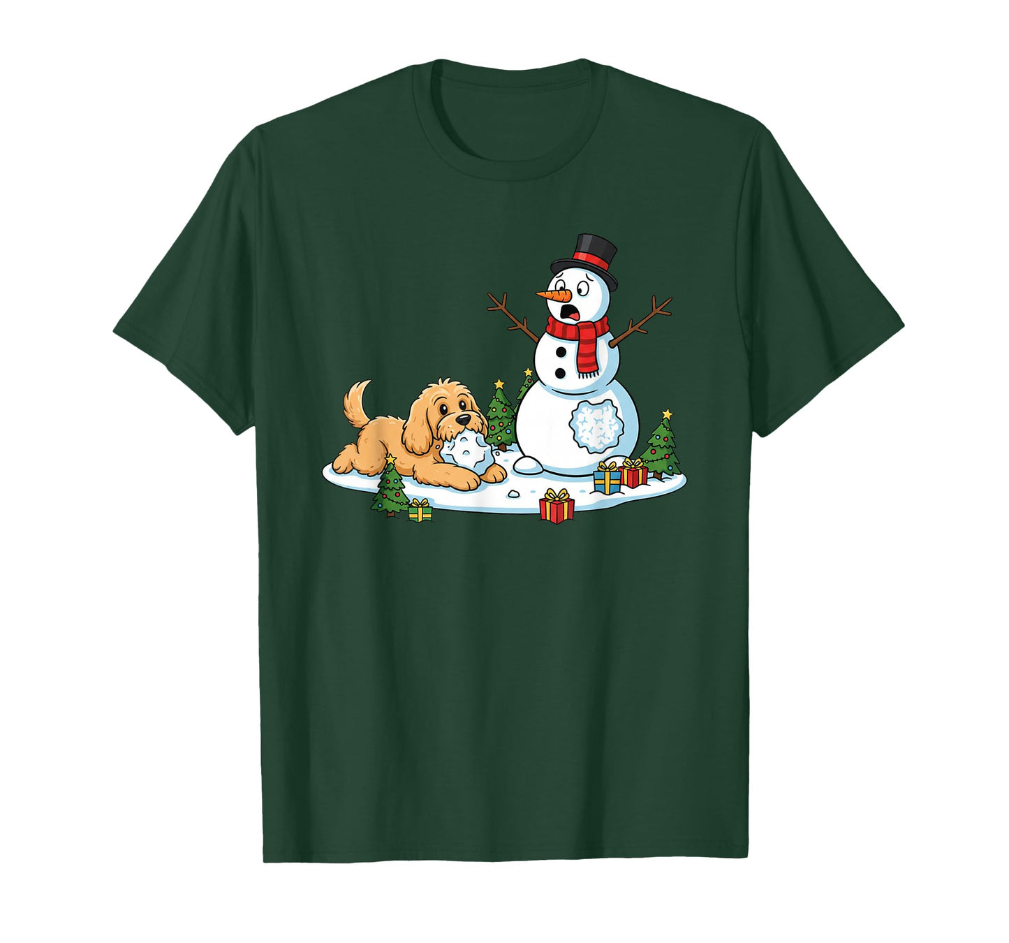 Funny Cockapoo Snowman Christmas Tree Xmas Womens Mens Kids T-Shirt