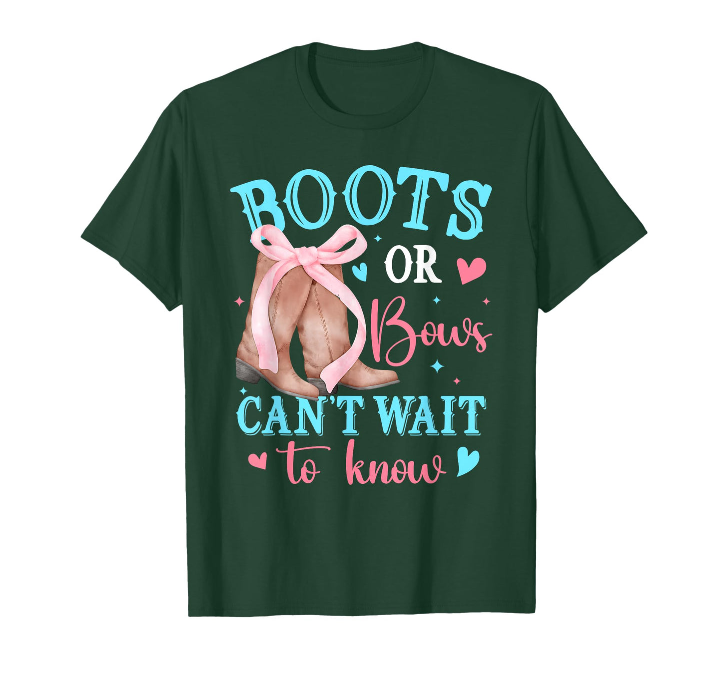 Boots or Bows Can't Wait To Know Gender Reveal Party T-Shirt