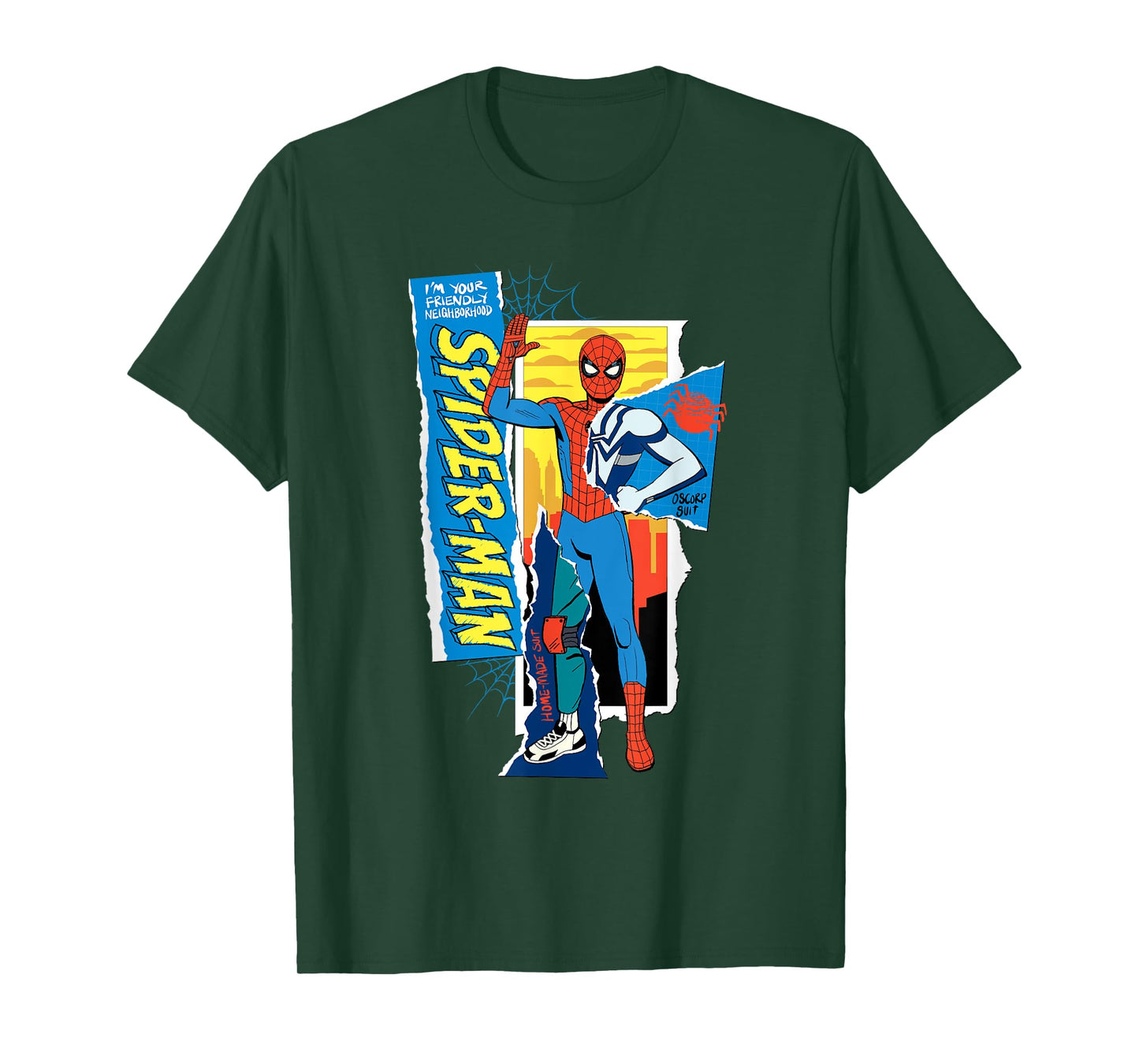 Marvel Your Friendly Neighborhood Spider-Man Suits Collage T-Shirt