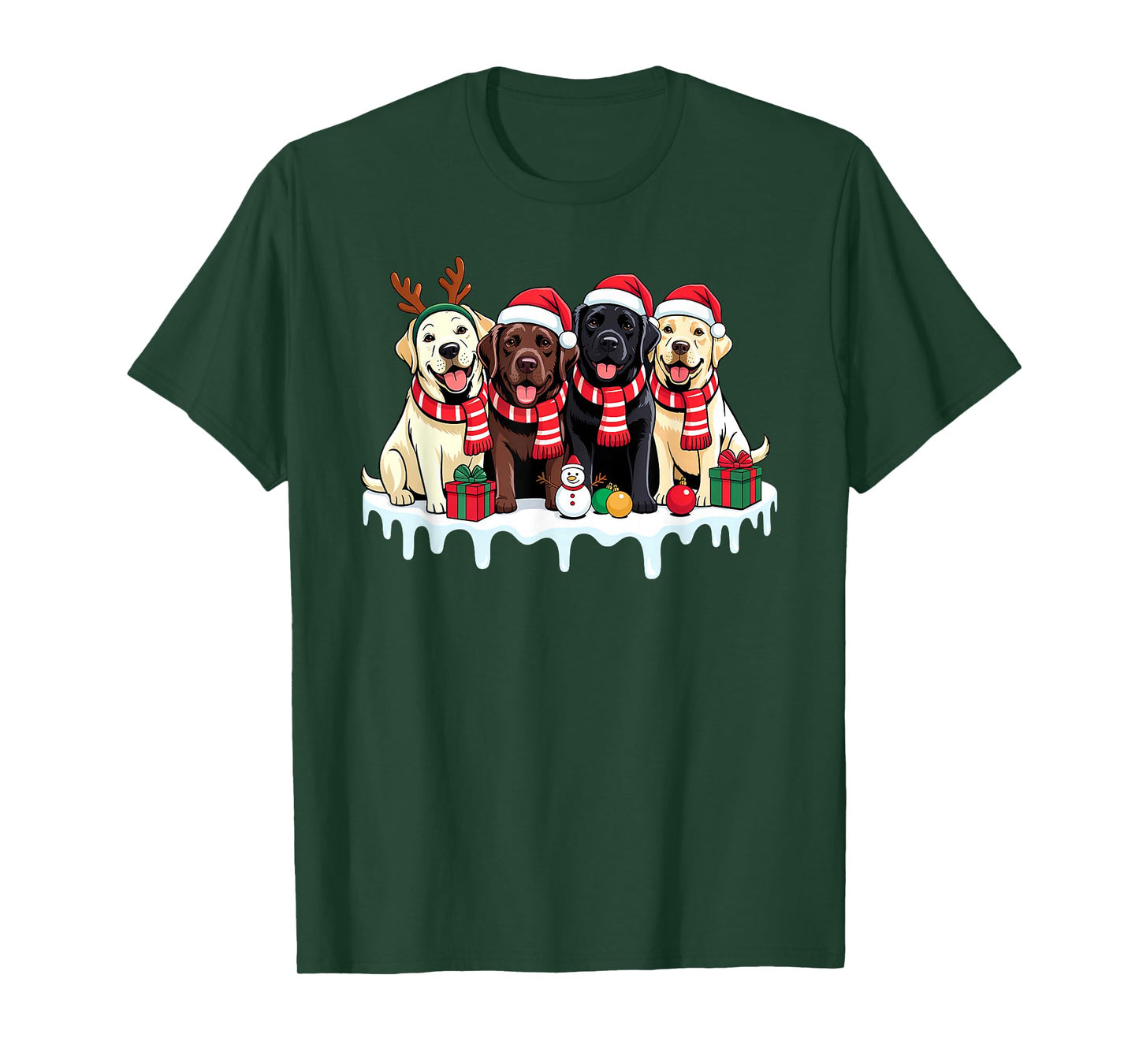 Labrador Dog Christmas Matching Family Pajama Xmas Santa T-Shirt