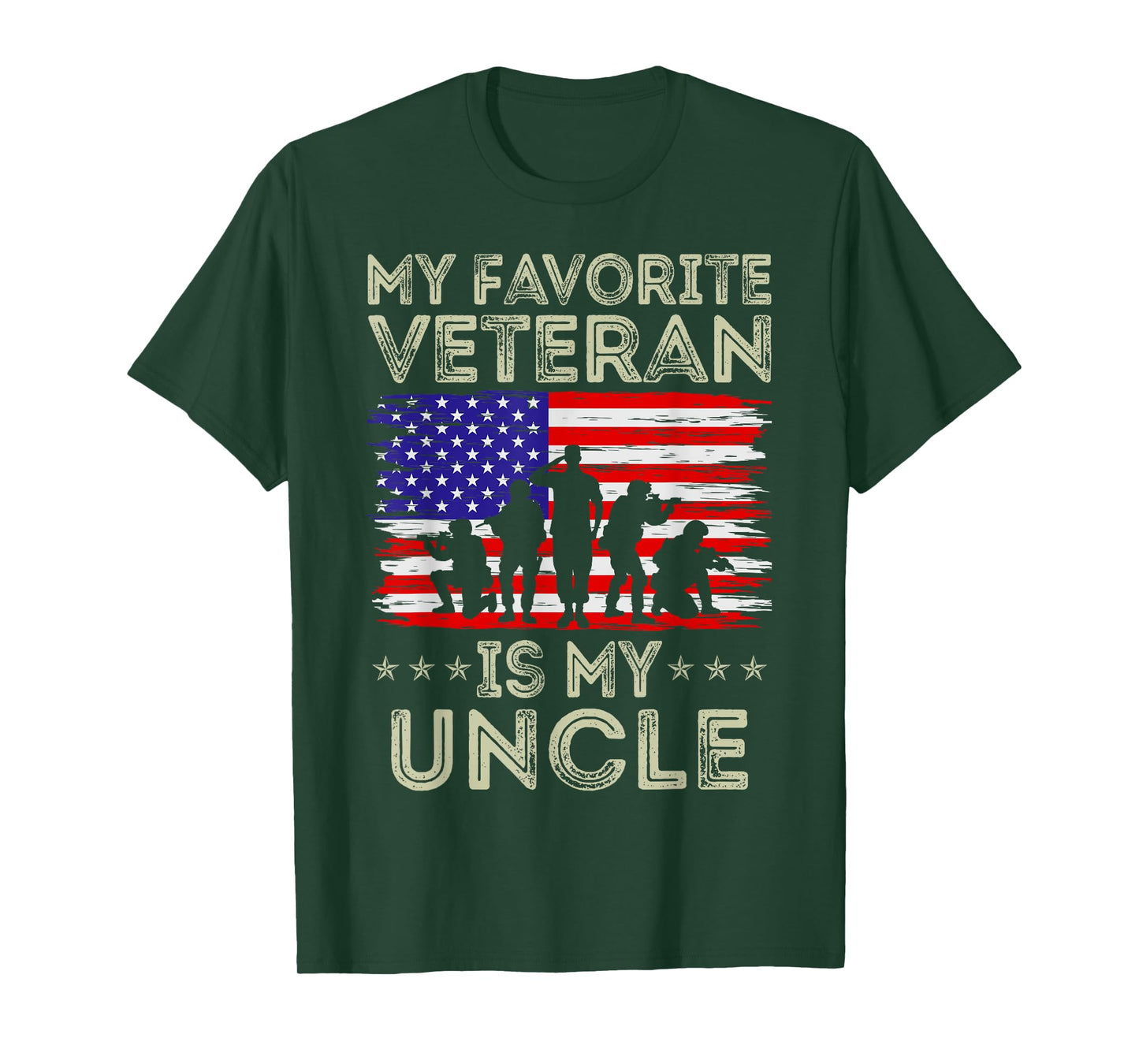 My Favorite Veteran Is My Uncle American Flag Veterans Day T-Shirt